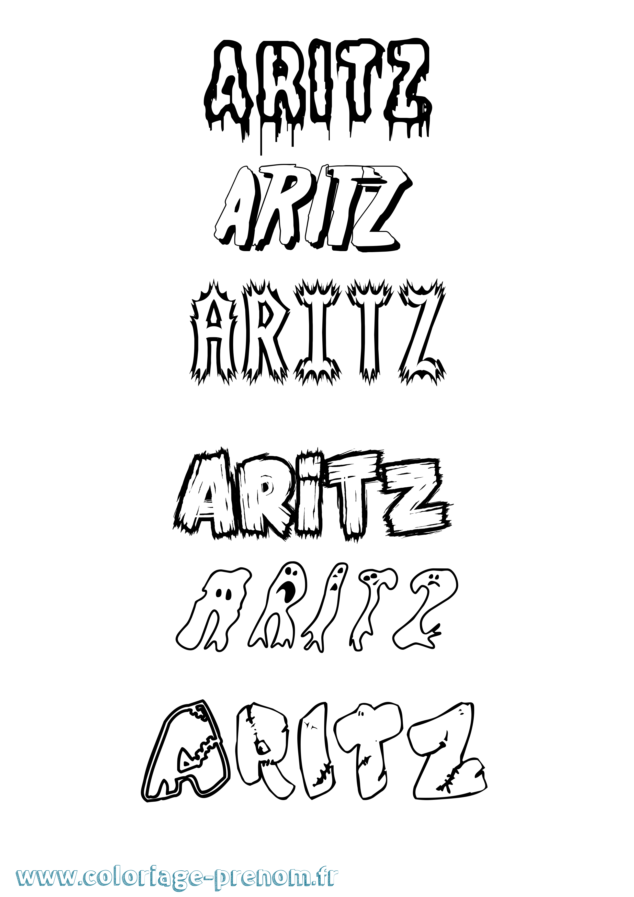 Coloriage Aritz Frisson Coloriage prénom Aritz Frisson