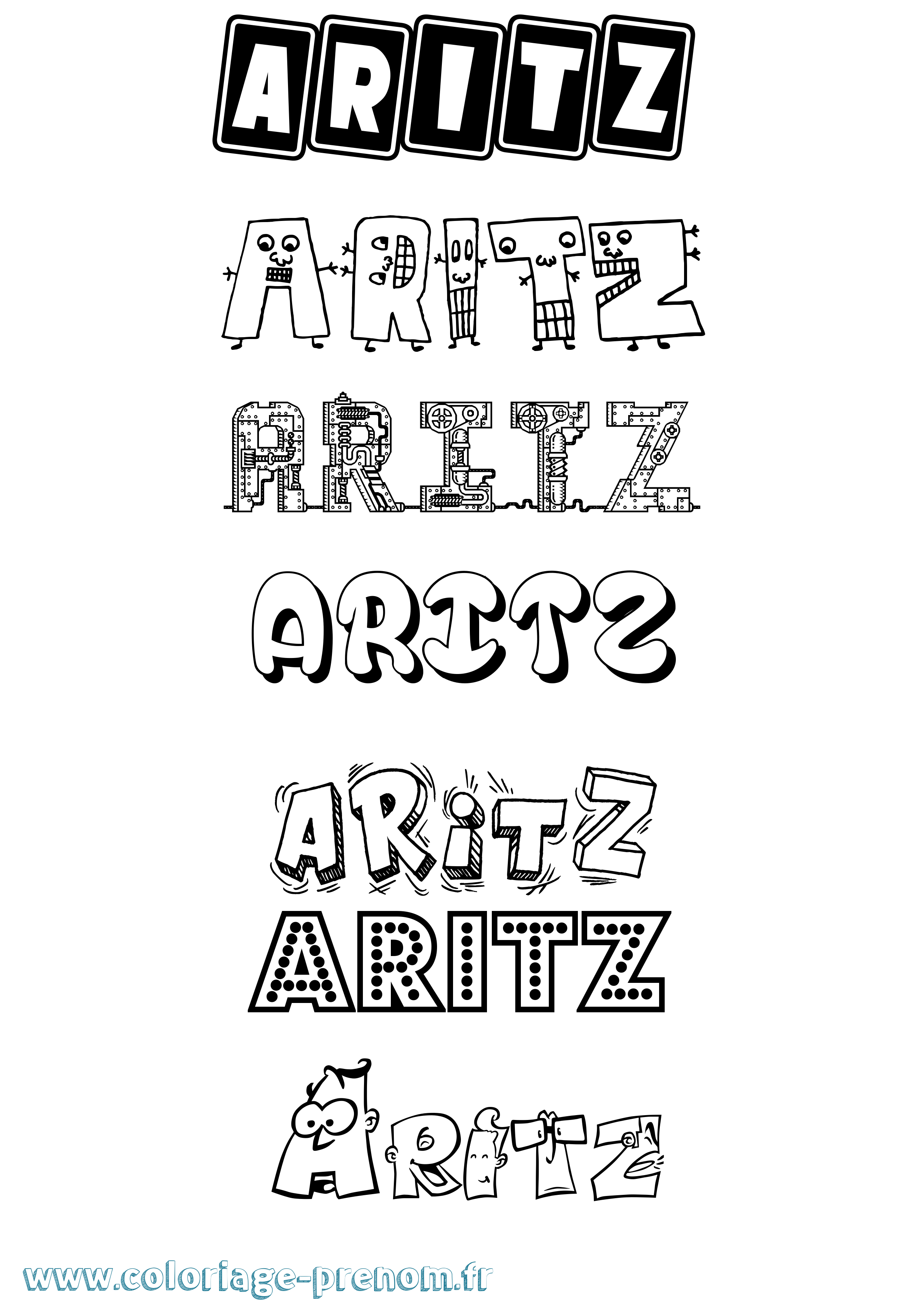 Coloriage Aritz Fun Coloriage prénom Aritz Fun