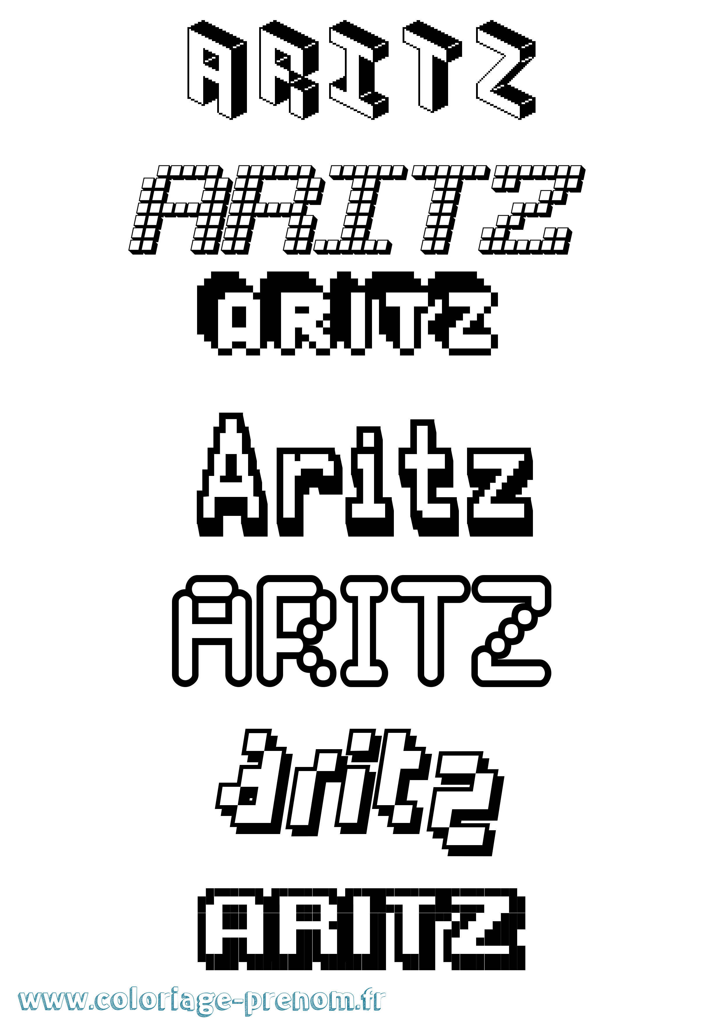 Coloriage Aritz Pixel Coloriage prénom Aritz Pixel