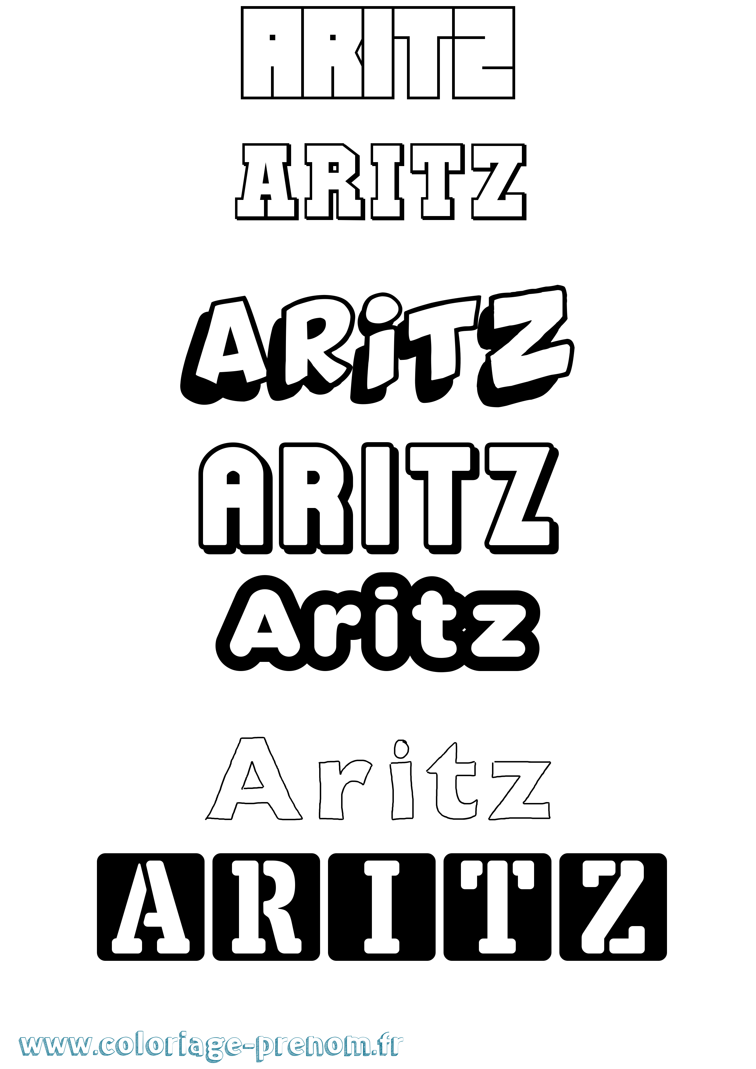 Coloriage Aritz Simple Coloriage prénom Aritz Simple