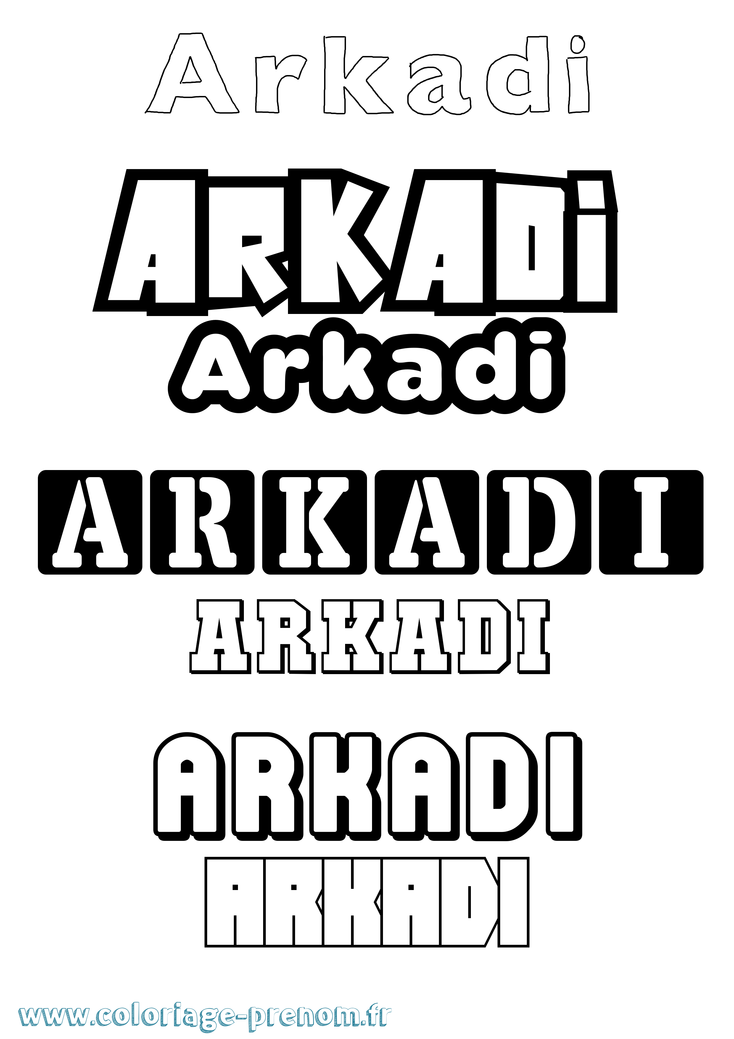 Coloriage prénom Arkadi Simple