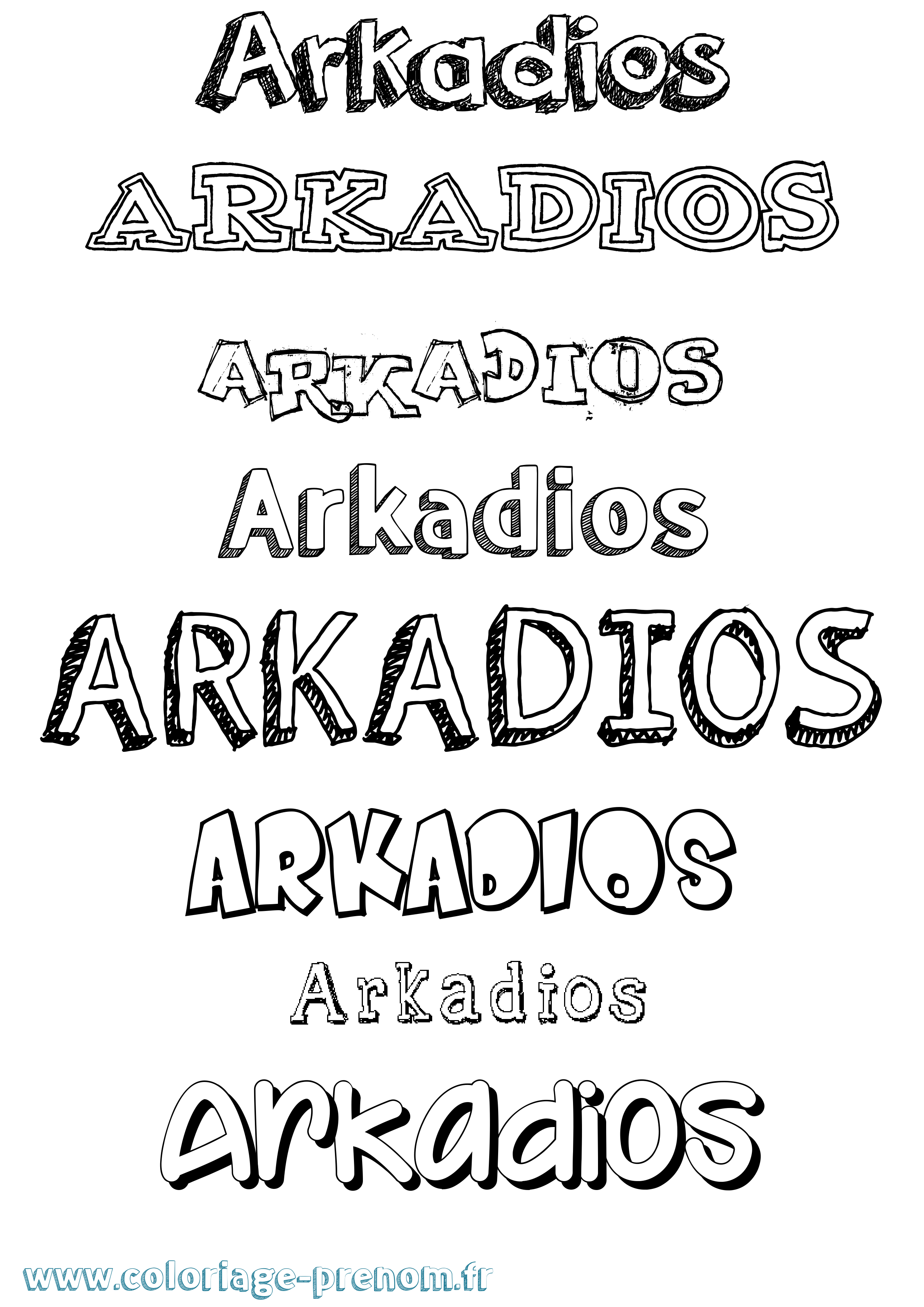 Coloriage prénom Arkadios Dessiné