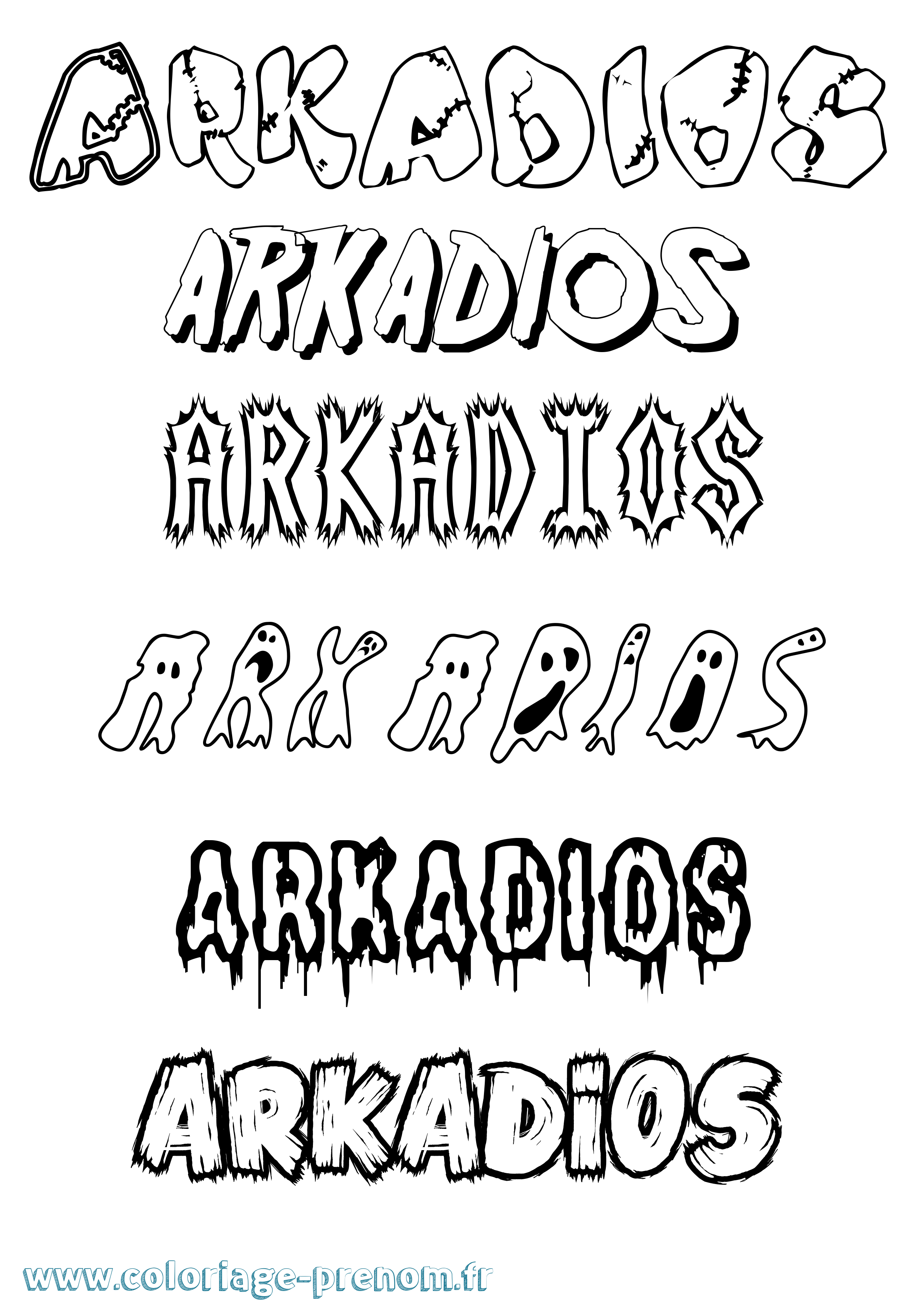 Coloriage prénom Arkadios Frisson
