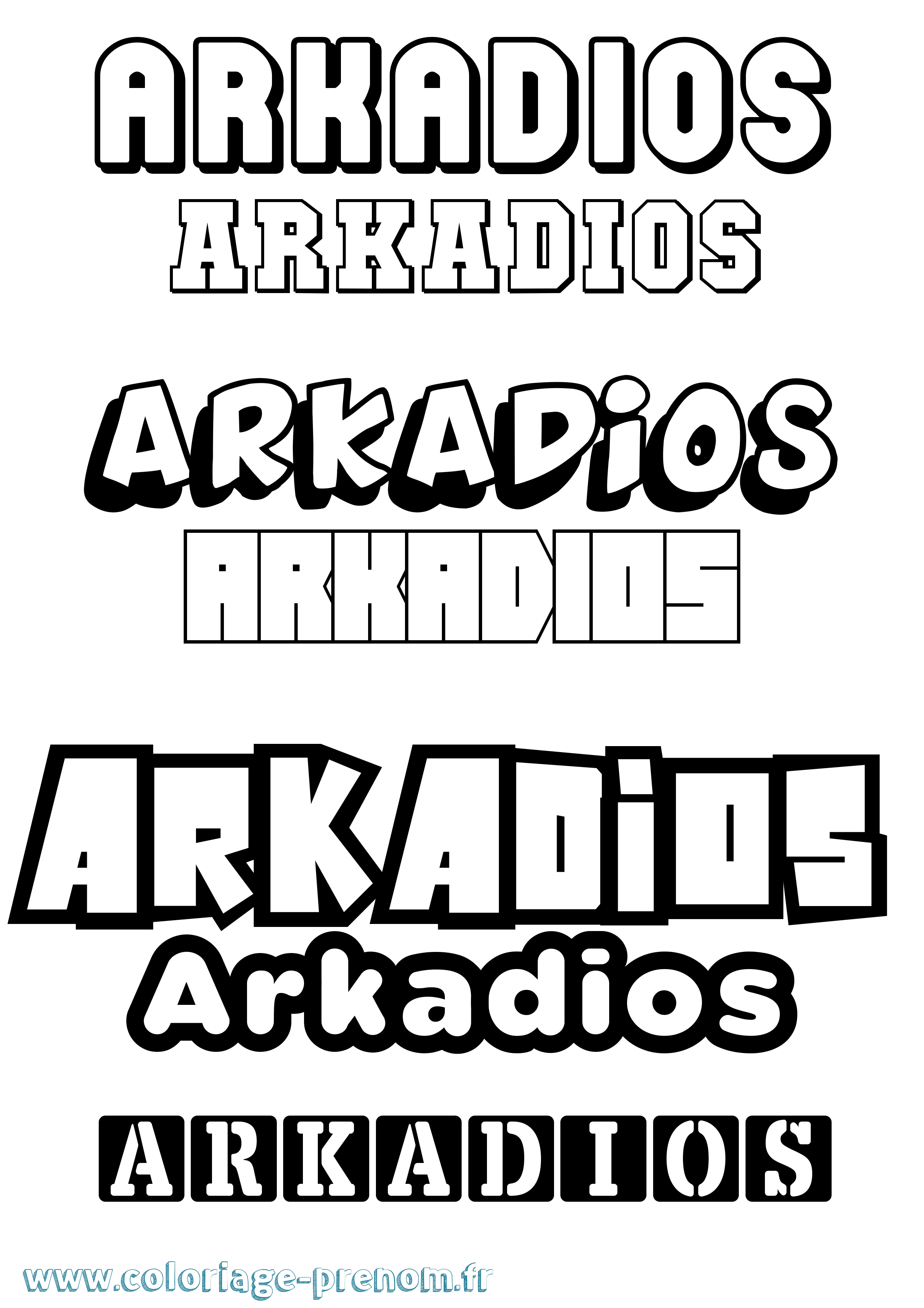 Coloriage prénom Arkadios Simple