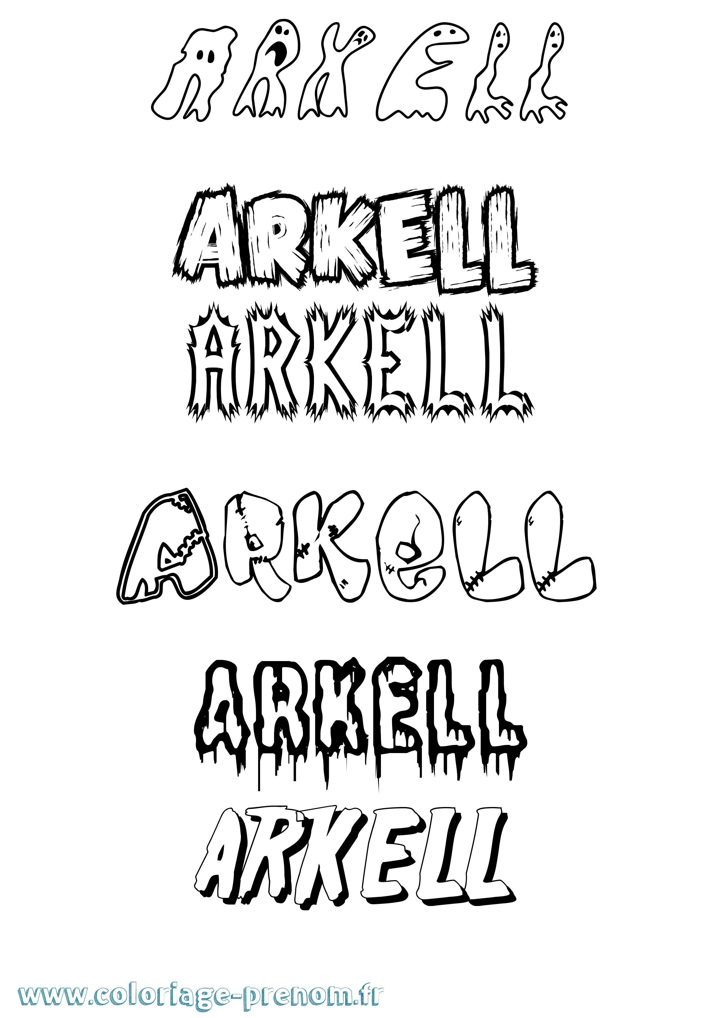 Coloriage prénom Arkell Frisson