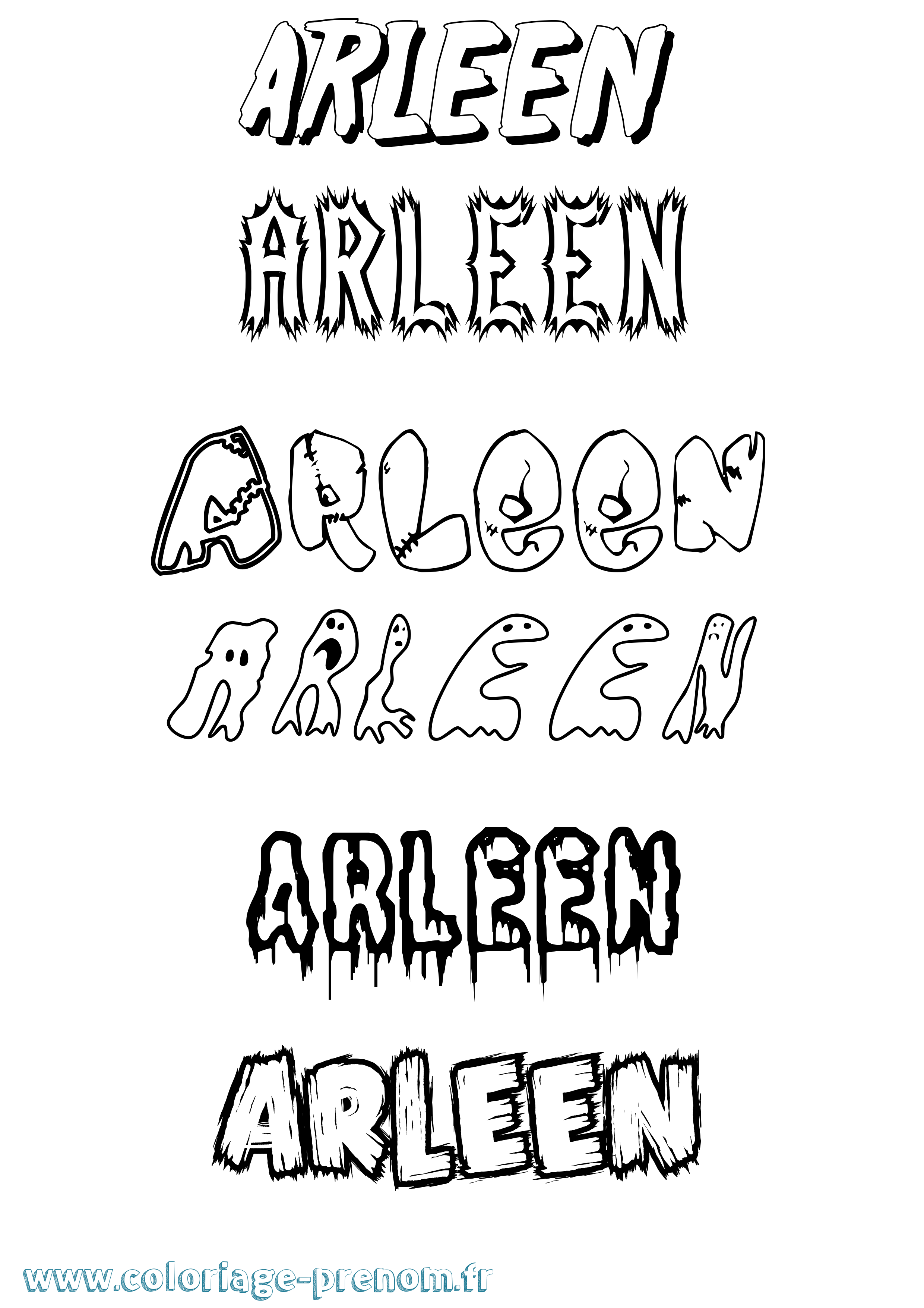 Coloriage prénom Arleen Frisson