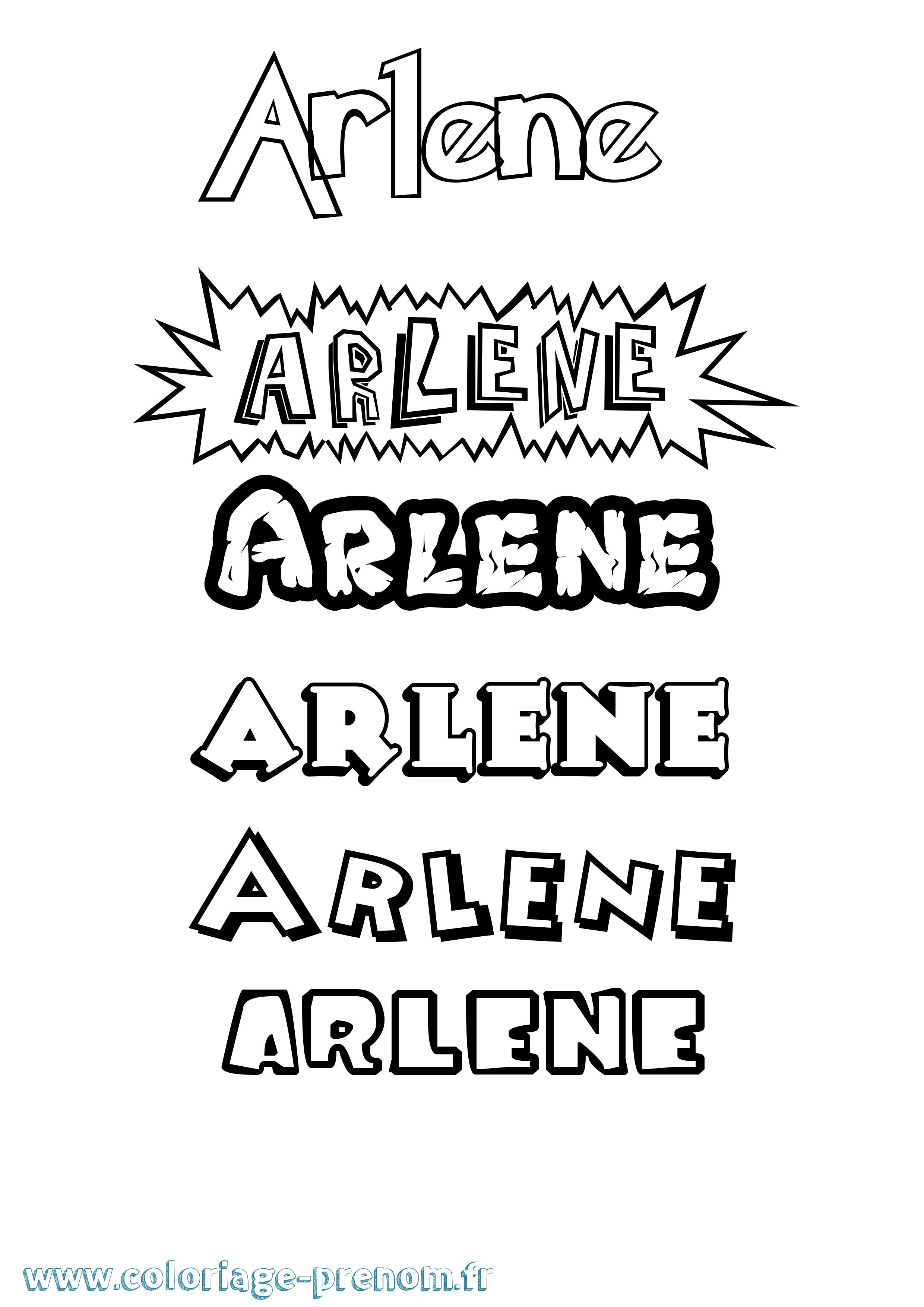 Coloriage Arlene Dessin Animé Coloriage prénom Arlene Dessin Animé