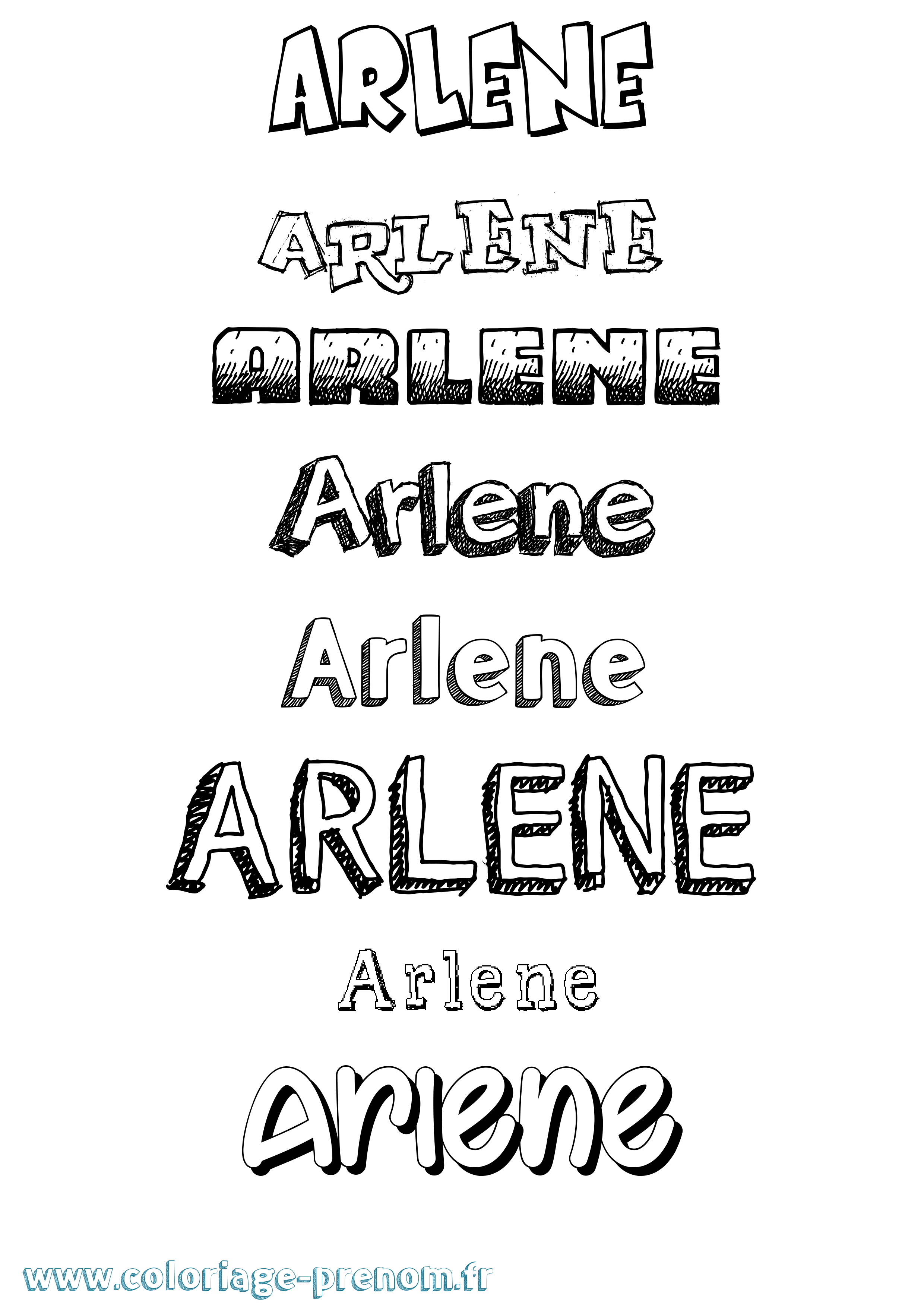 Coloriage Arlene Dessiné Coloriage prénom Arlene Dessiné