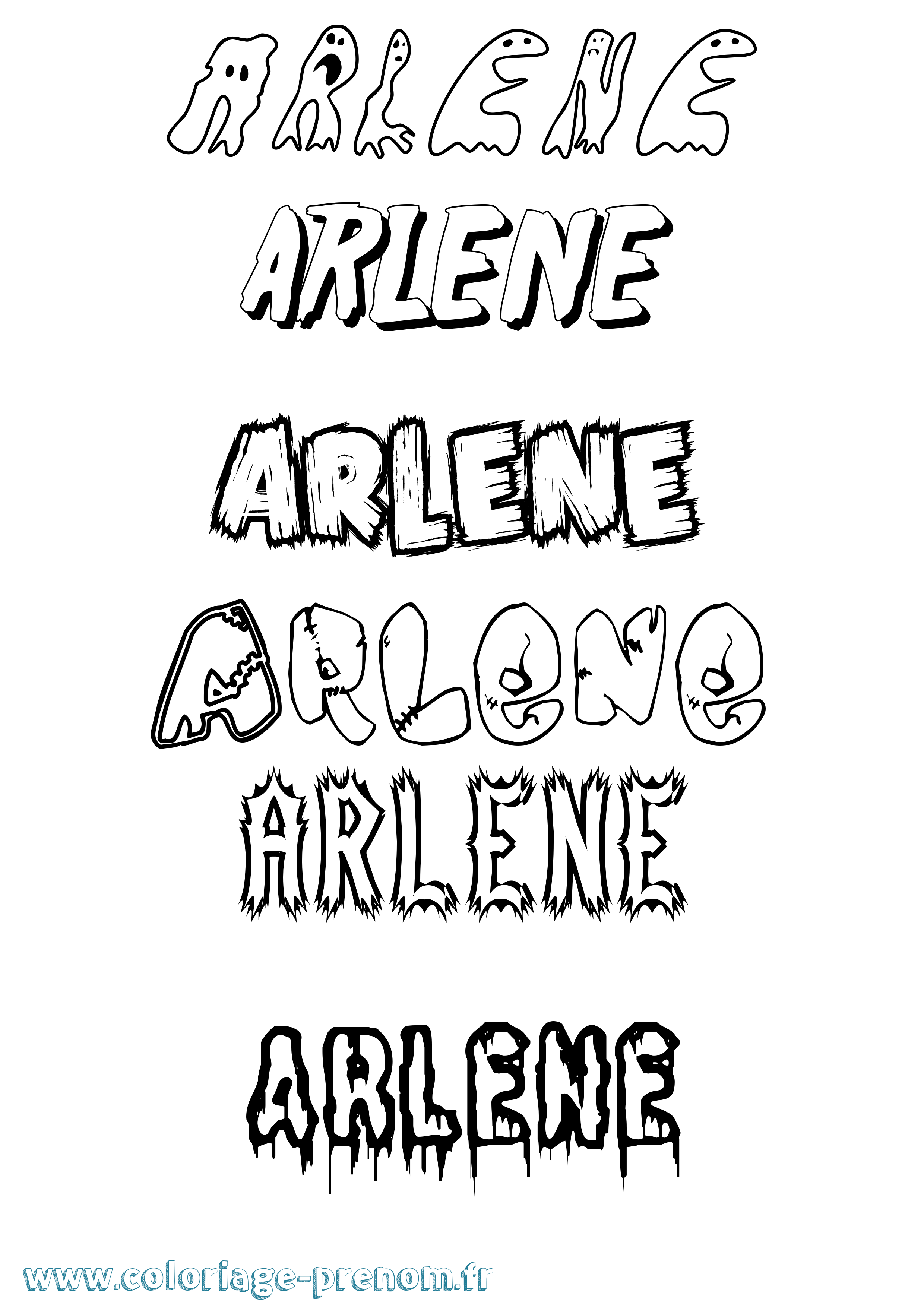 Coloriage Arlene Frisson Coloriage prénom Arlene Frisson