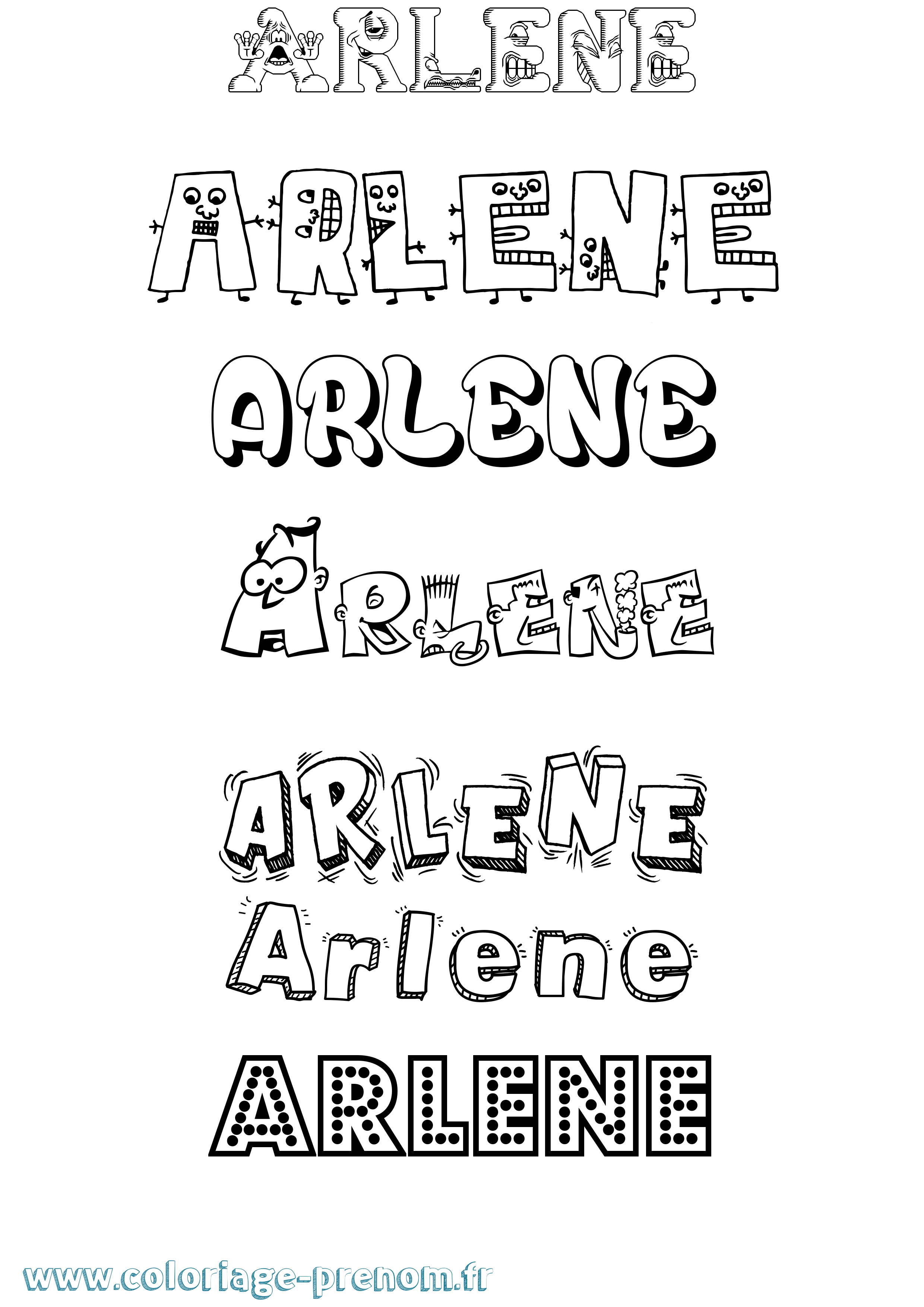 Coloriage Arlene Fun Coloriage prénom Arlene Fun
