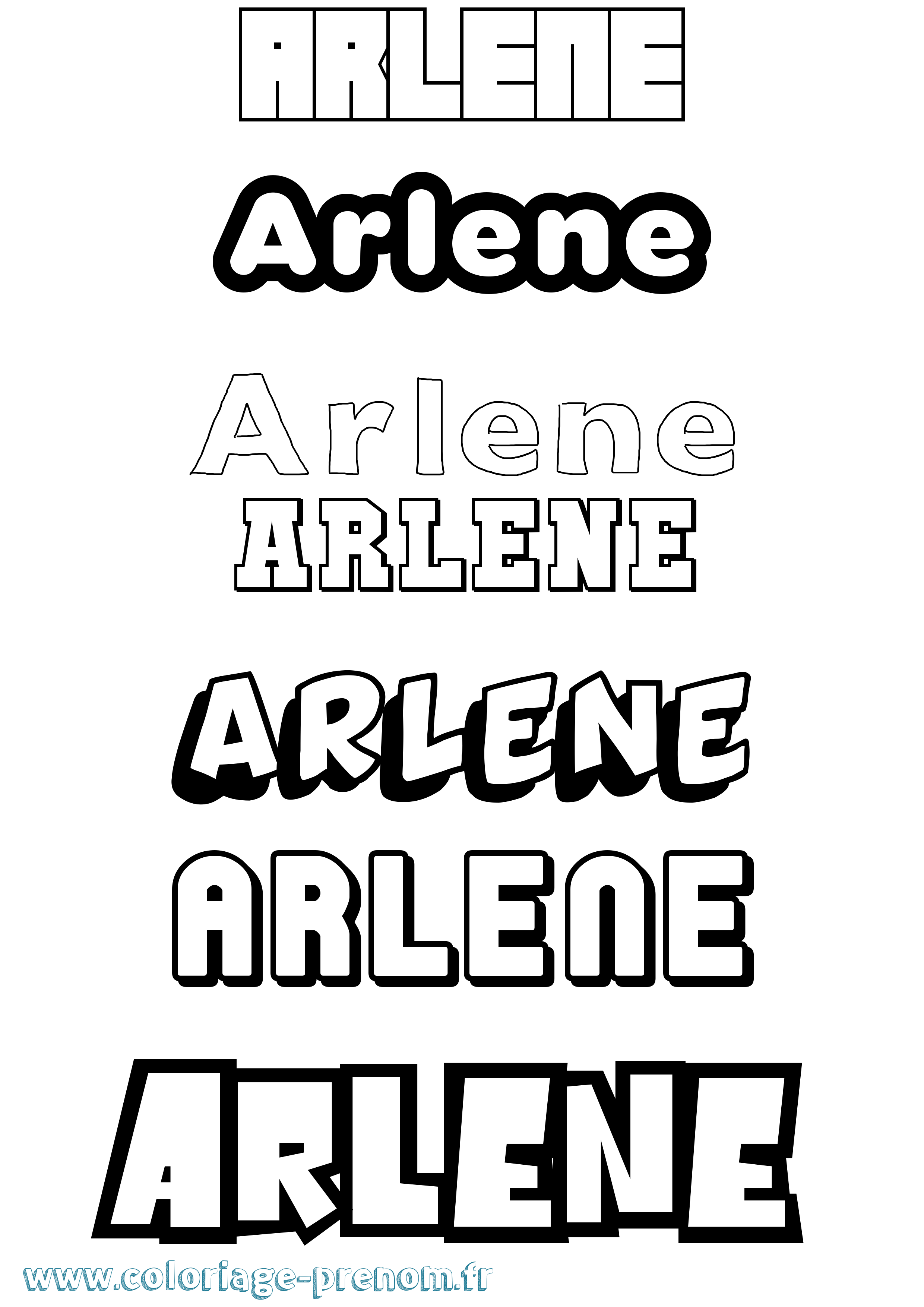 Coloriage Arlene Simple Coloriage prénom Arlene Simple