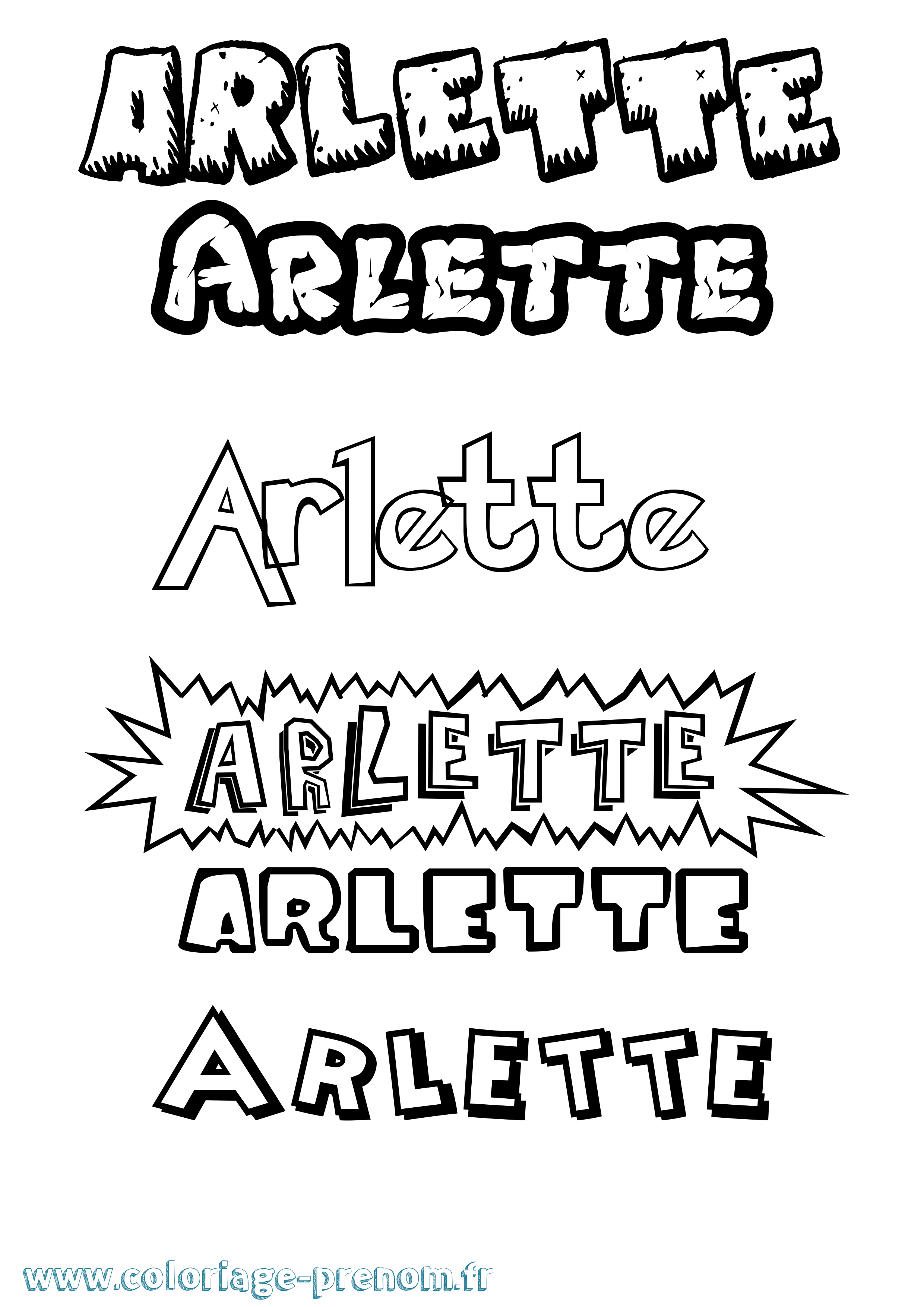 Coloriage prénom Arlette Dessin Animé