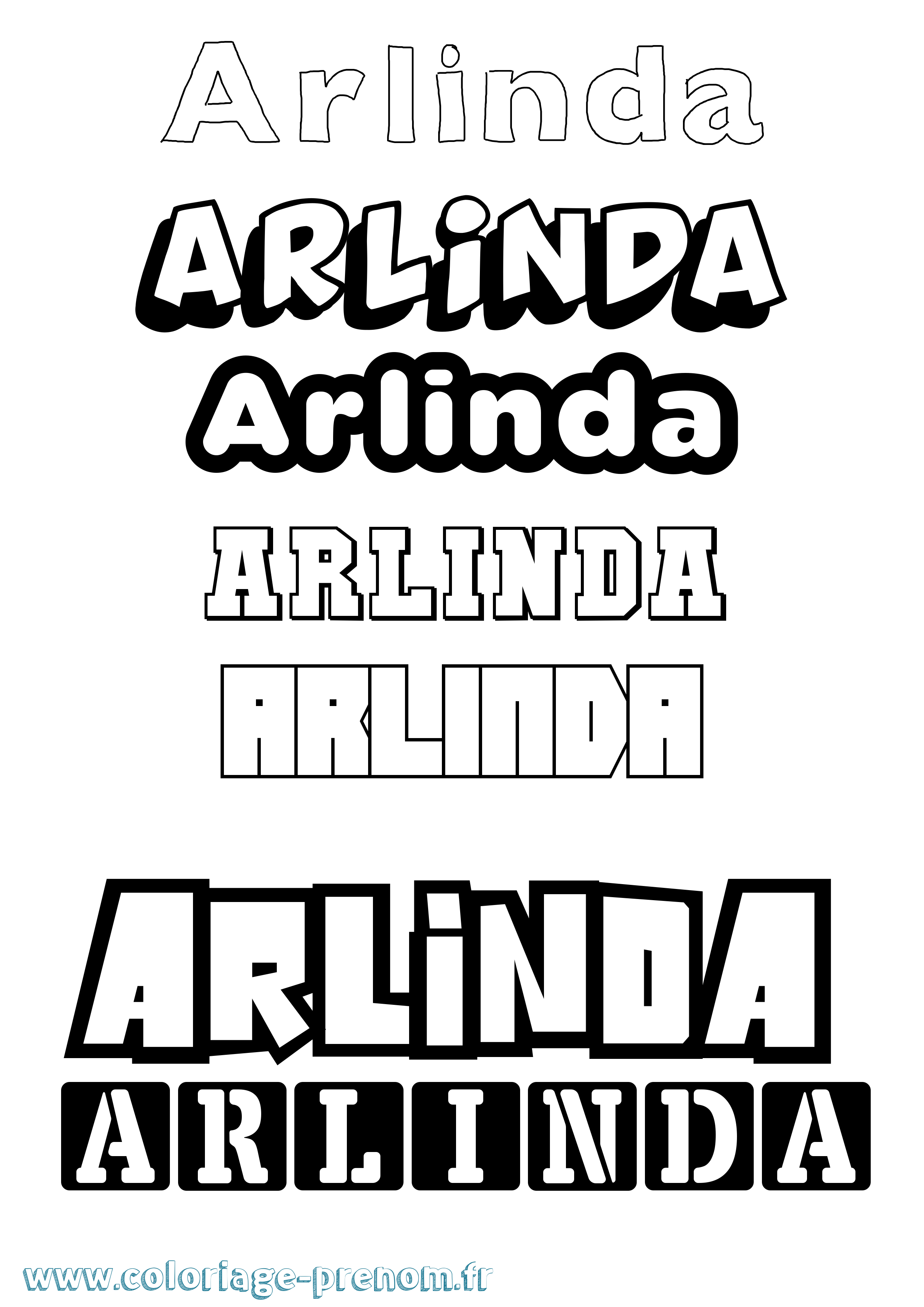 Coloriage prénom Arlinda Simple