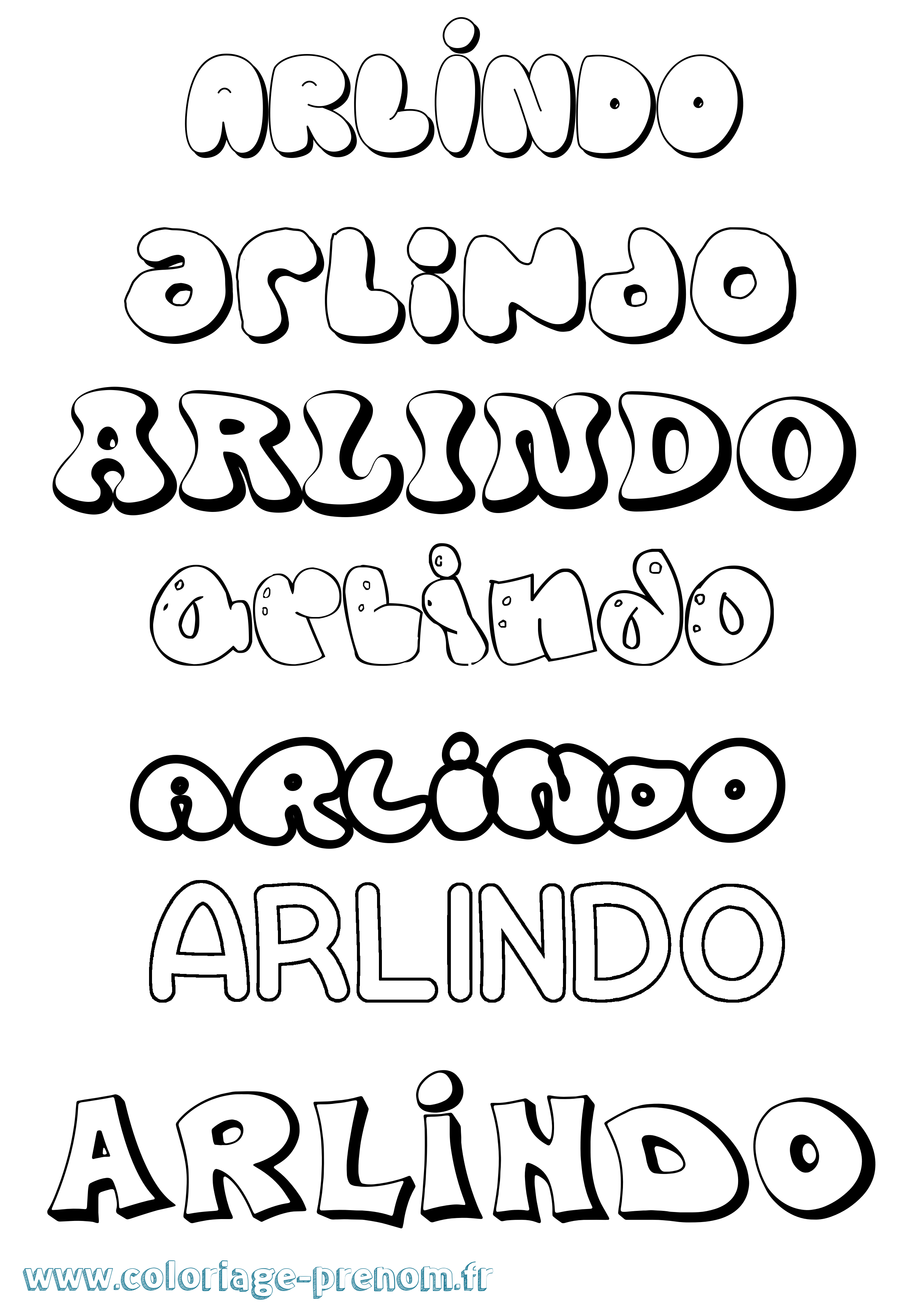 Coloriage prénom Arlindo Bubble