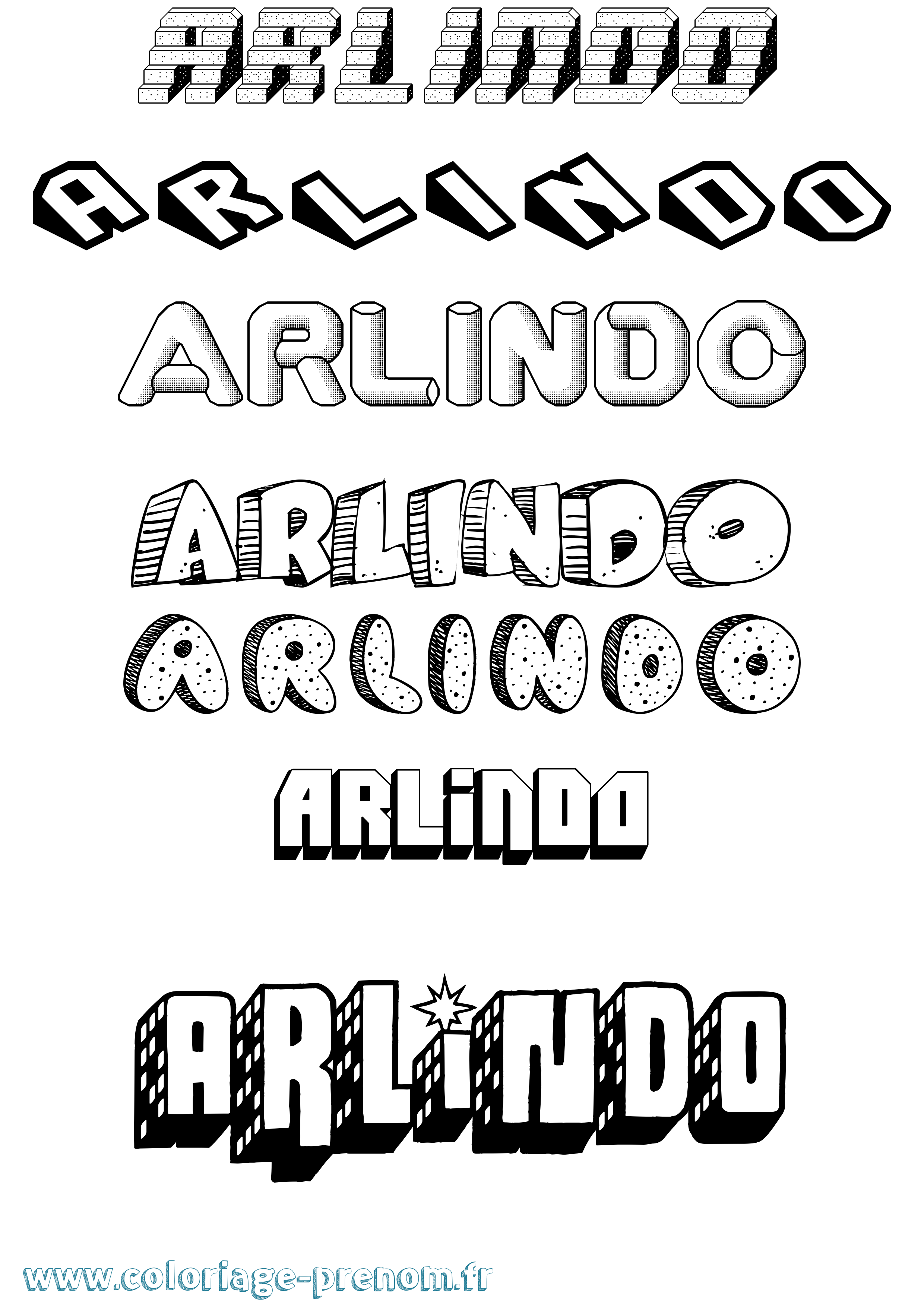 Coloriage prénom Arlindo Effet 3D