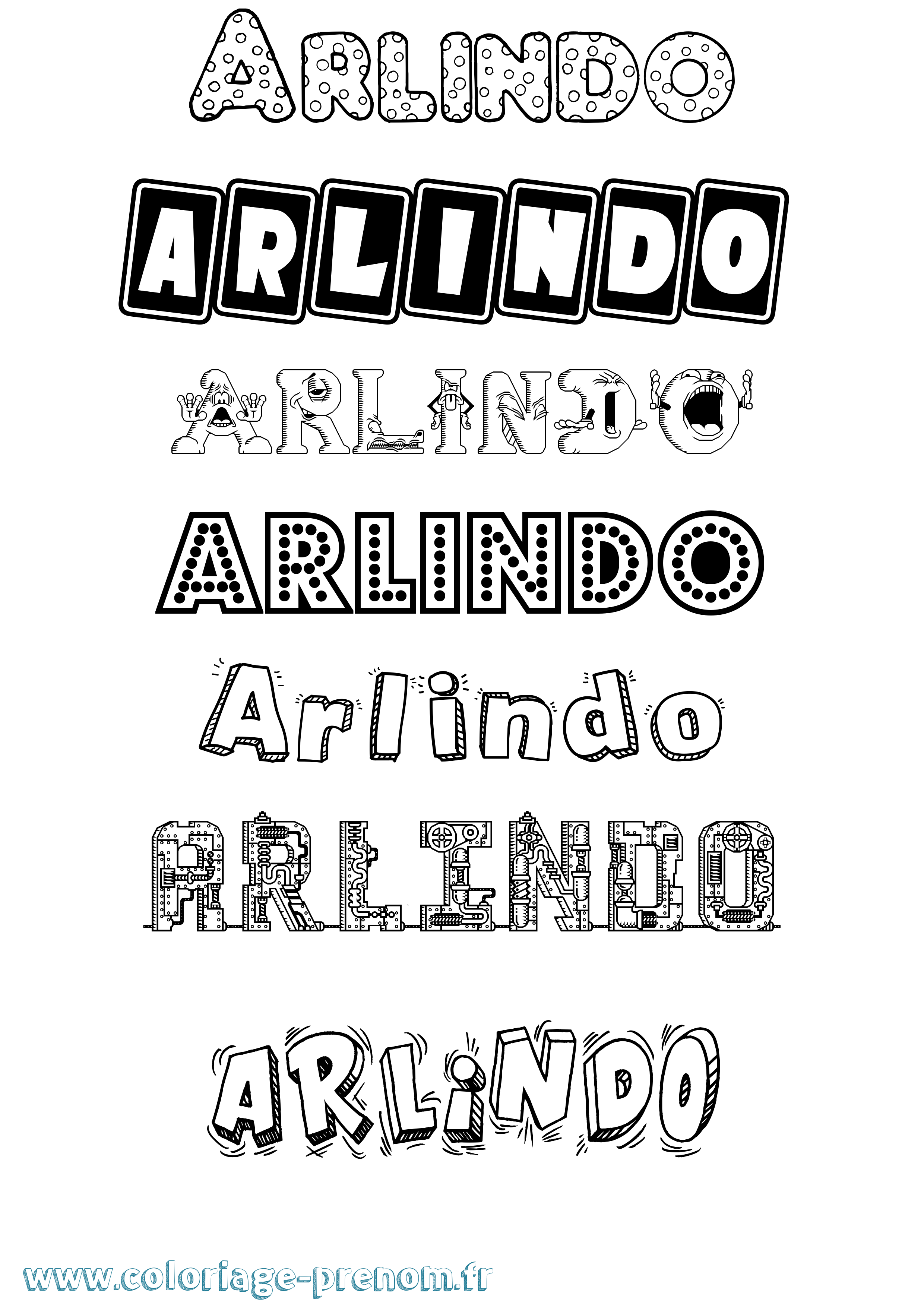 Coloriage prénom Arlindo Fun
