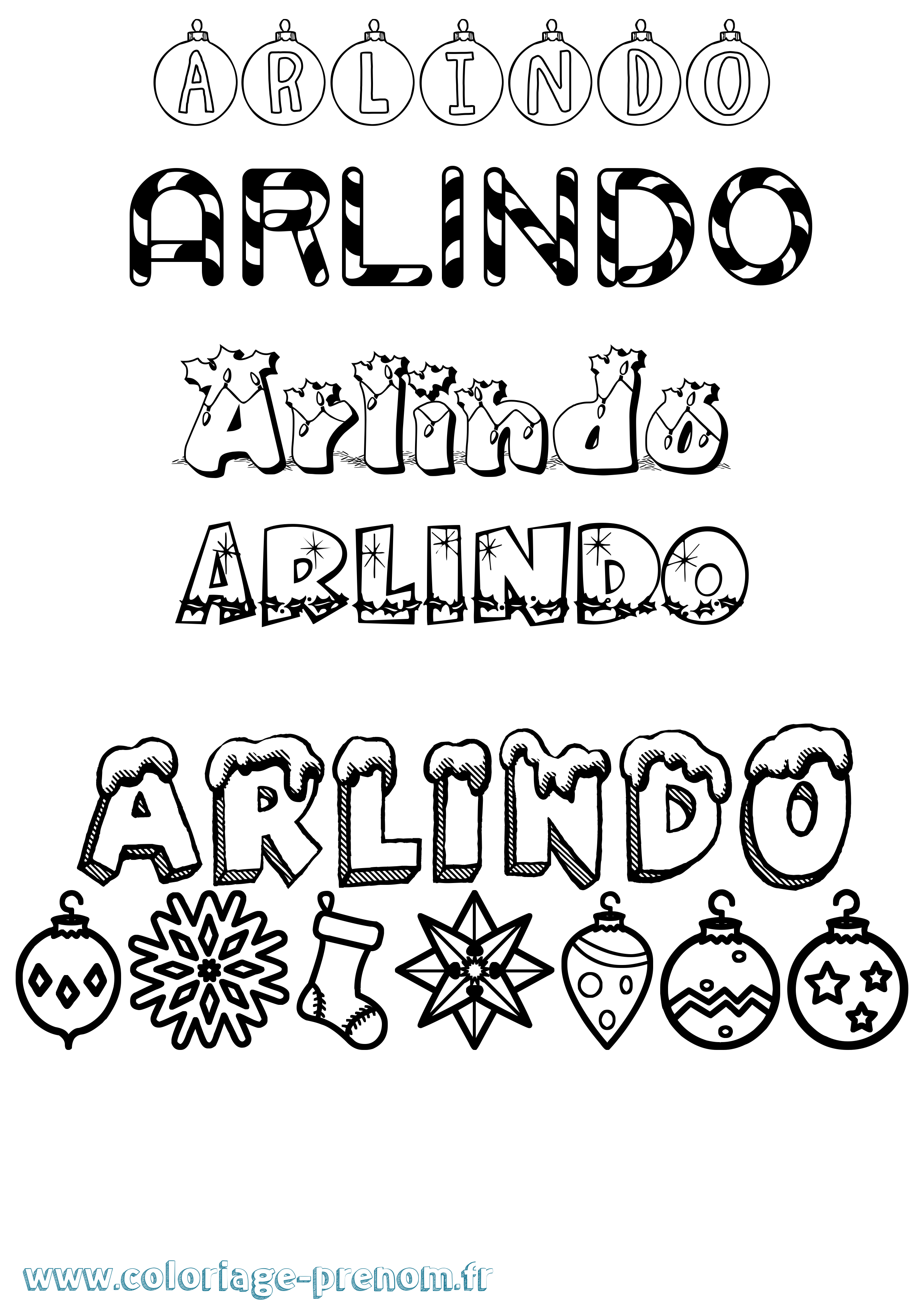 Coloriage prénom Arlindo Noël
