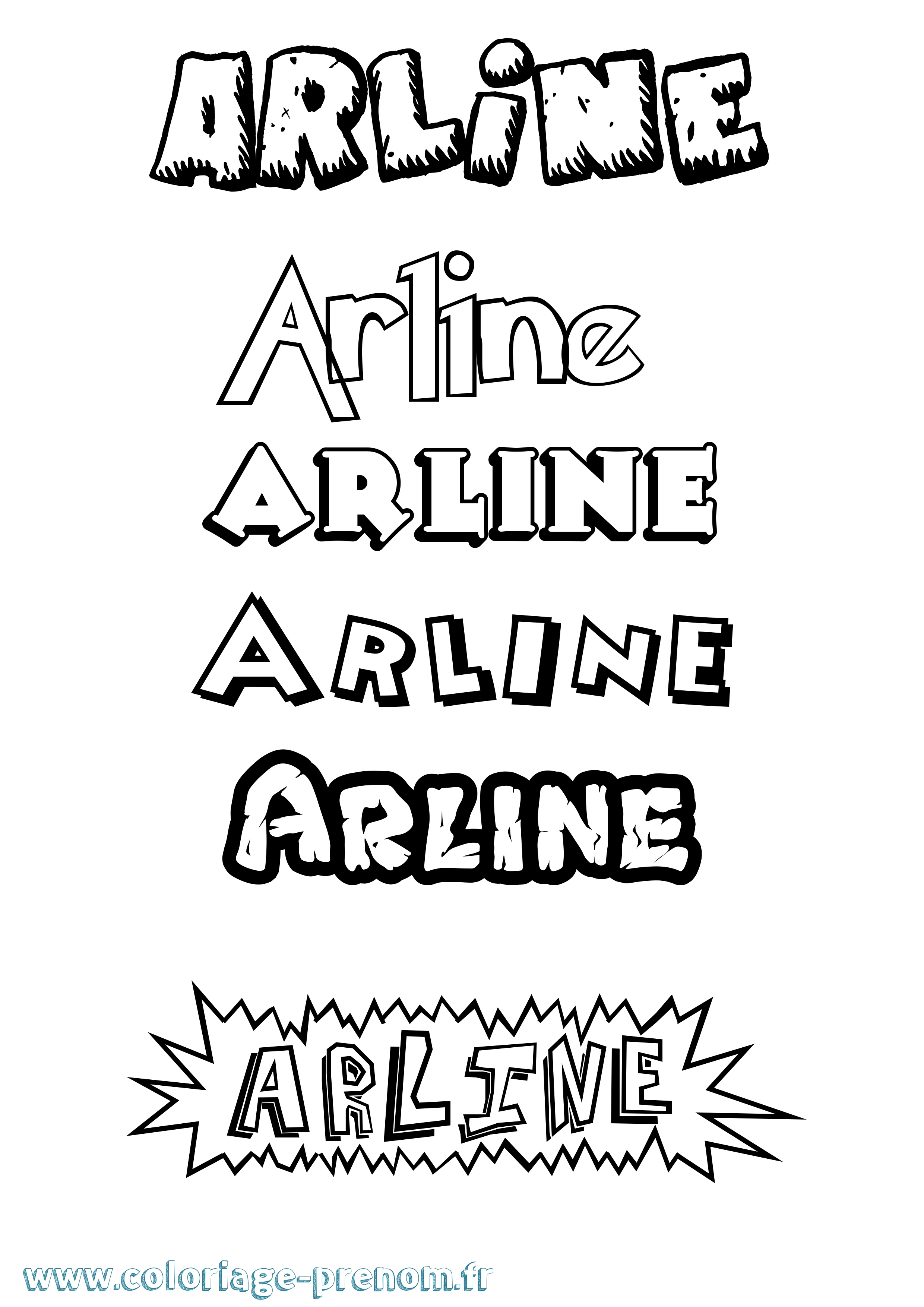 Coloriage prénom Arline Dessin Animé
