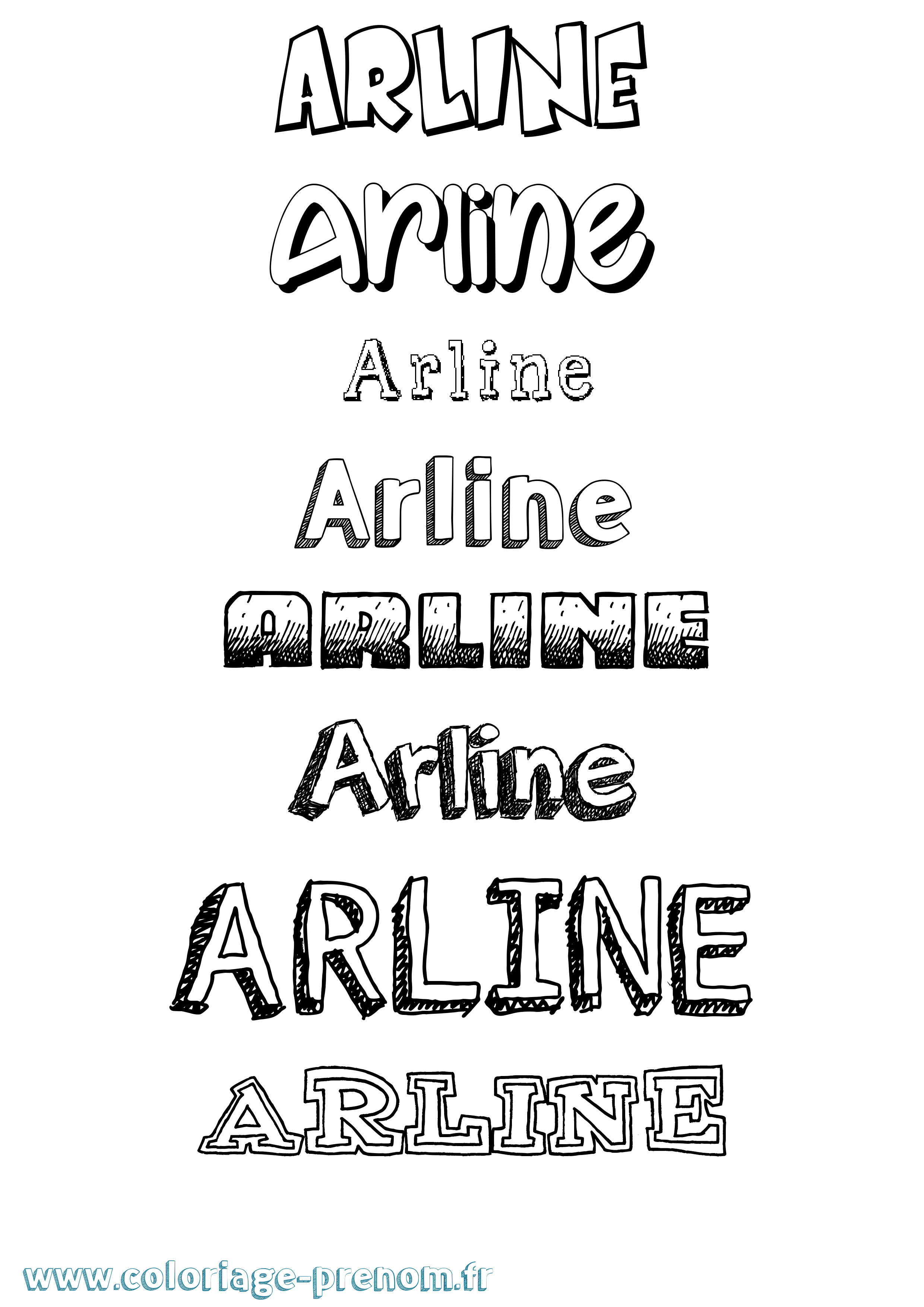 Coloriage prénom Arline Dessiné