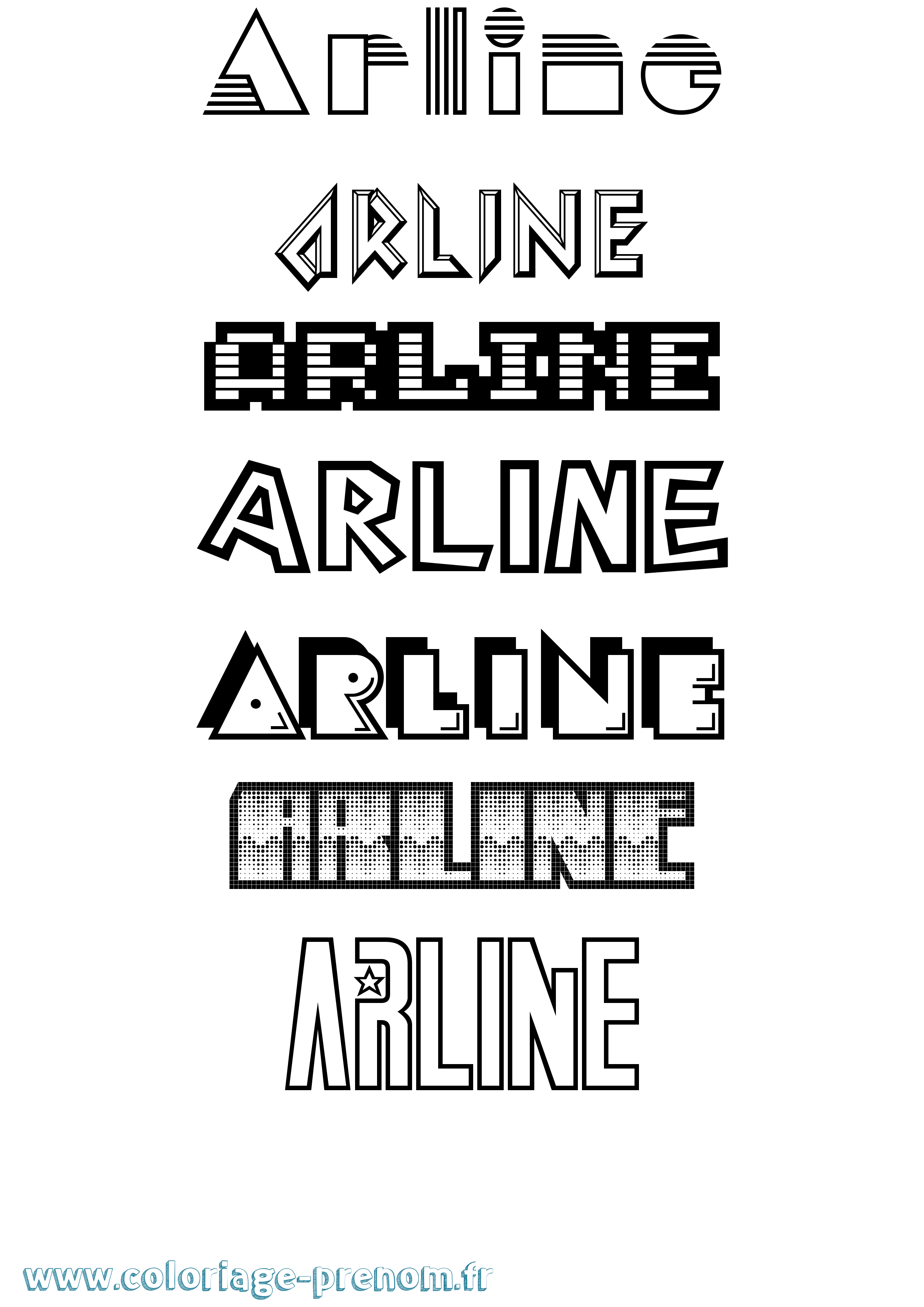 Coloriage prénom Arline Jeux Vidéos