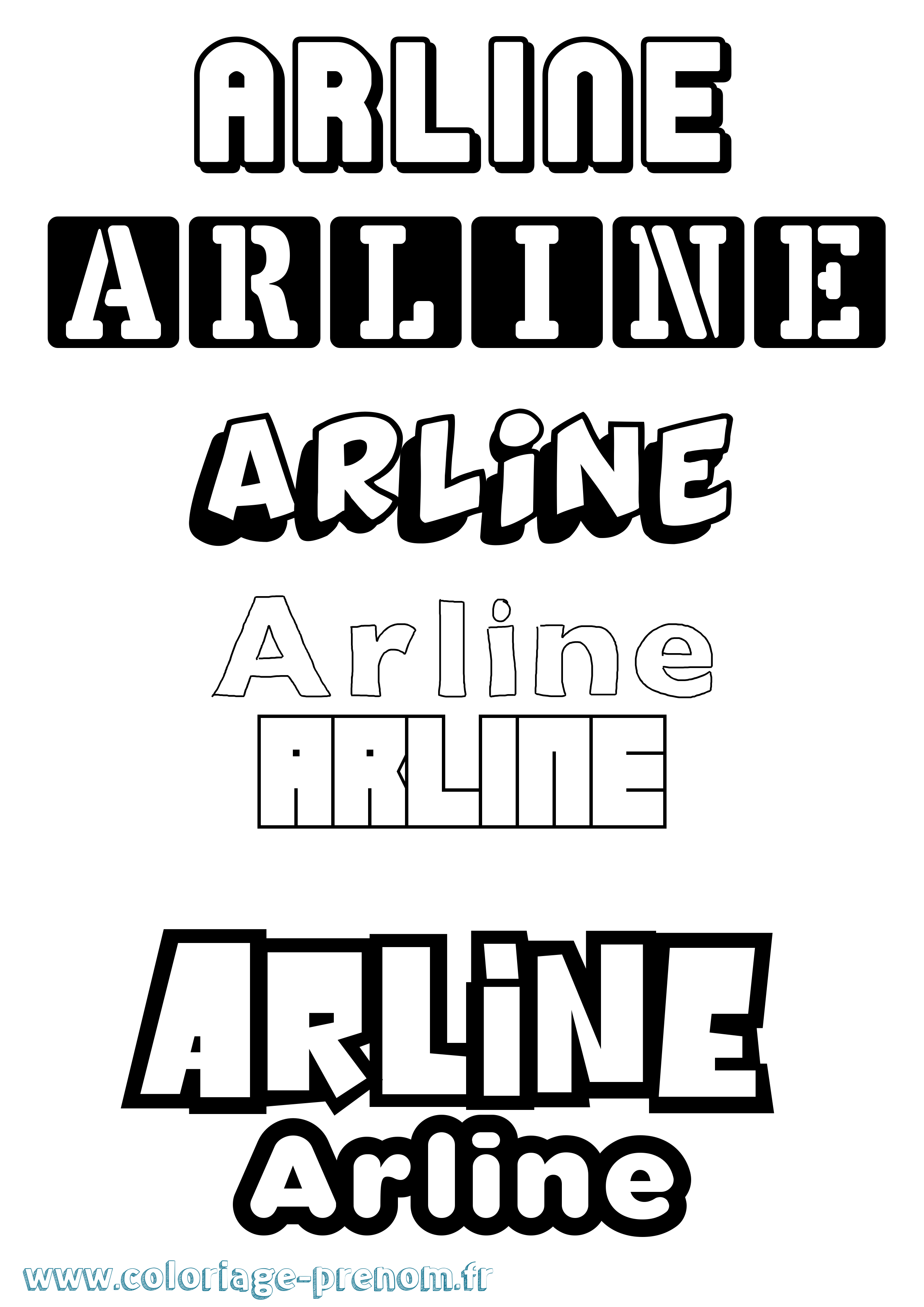 Coloriage prénom Arline Simple