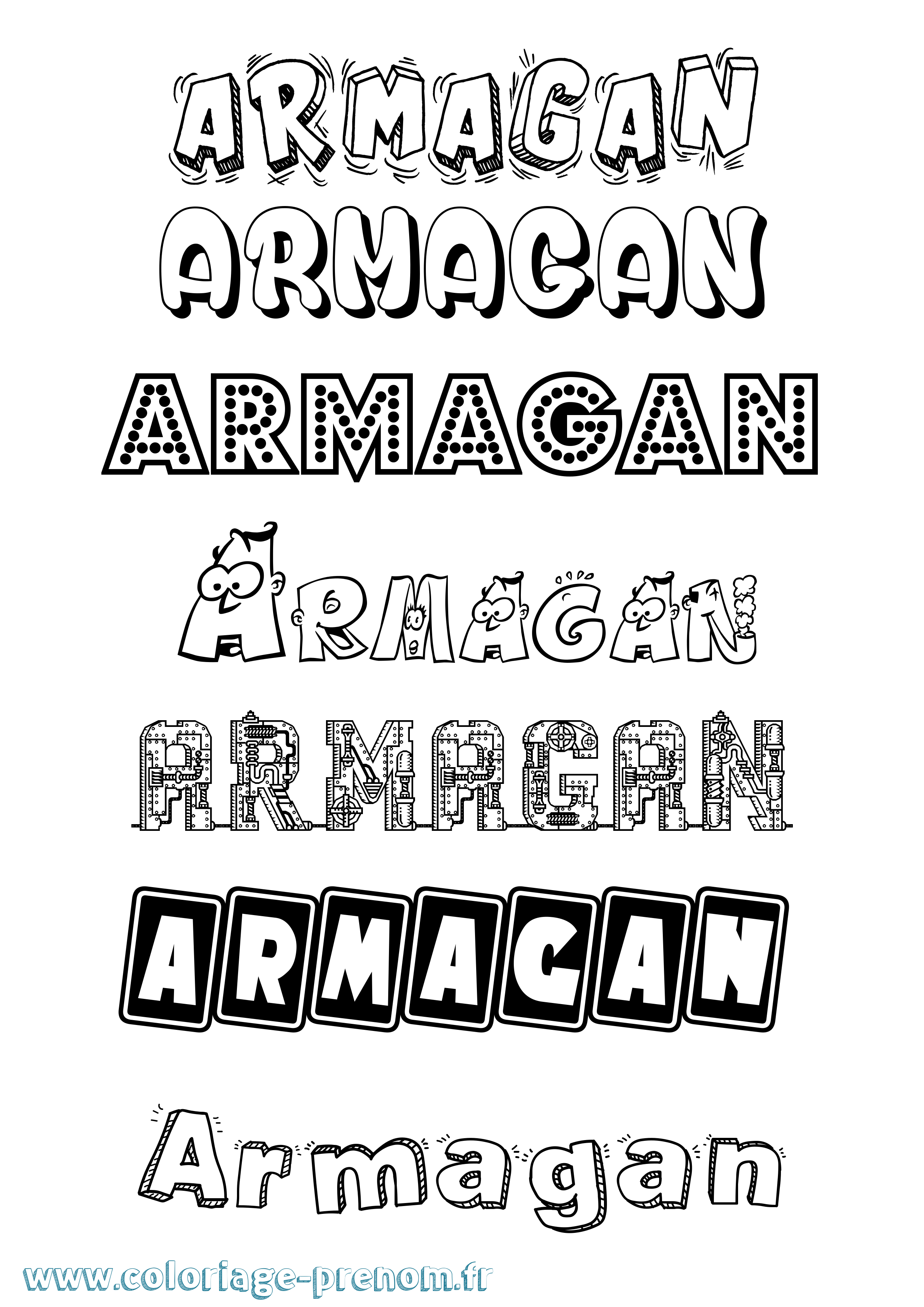 Coloriage prénom Armagan Fun