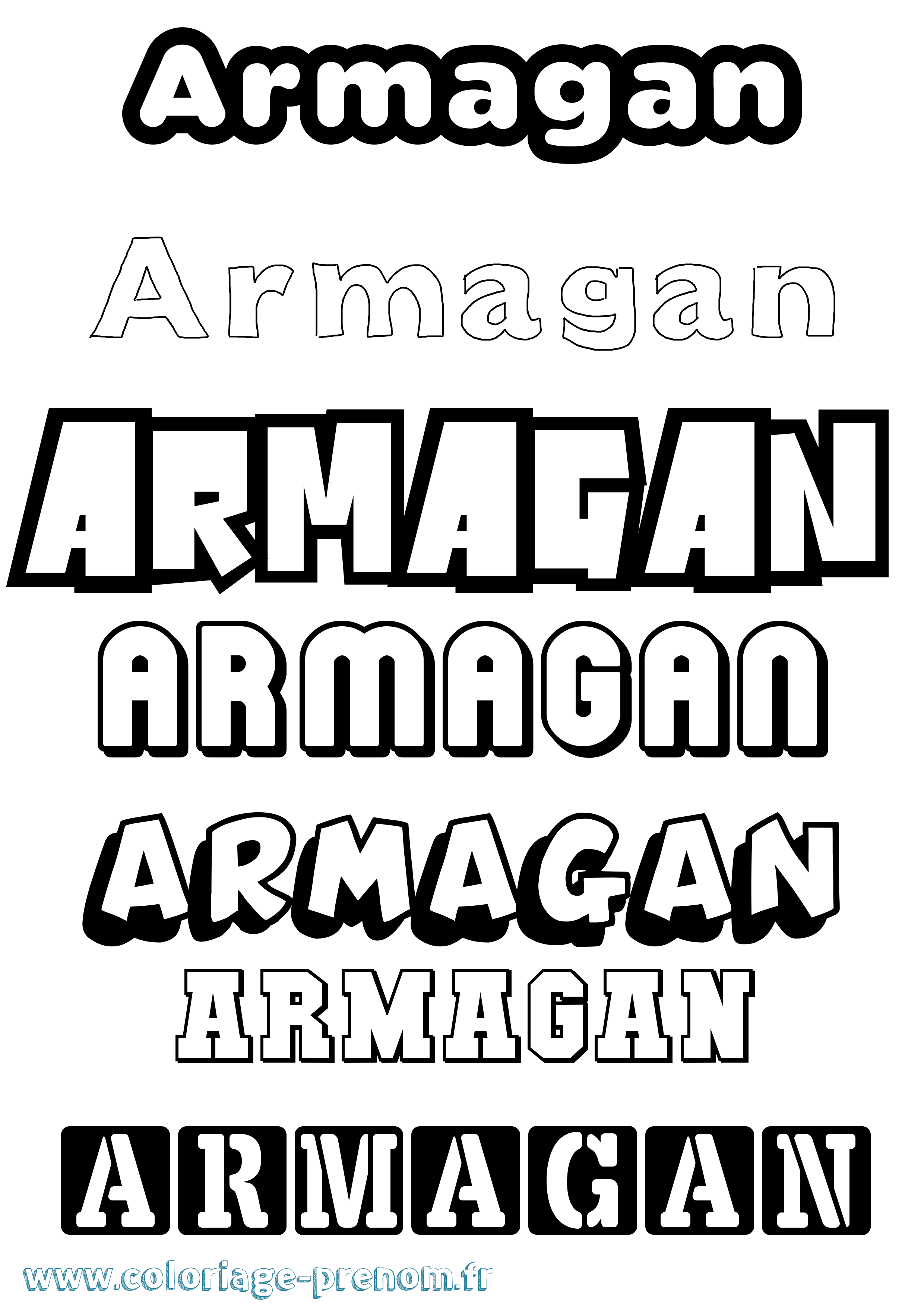 Coloriage prénom Armagan Simple