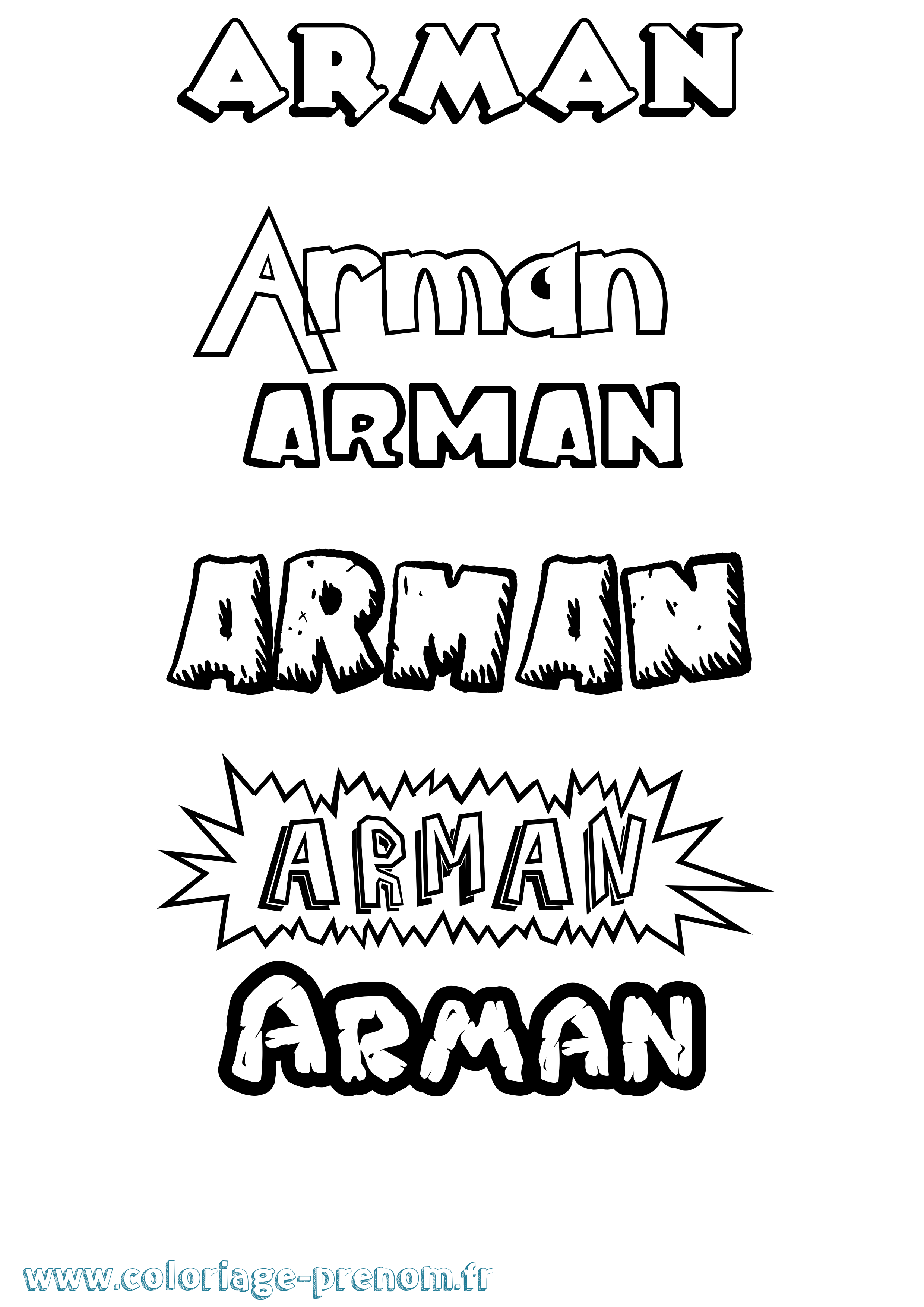 Coloriage prénom Arman Dessin Animé