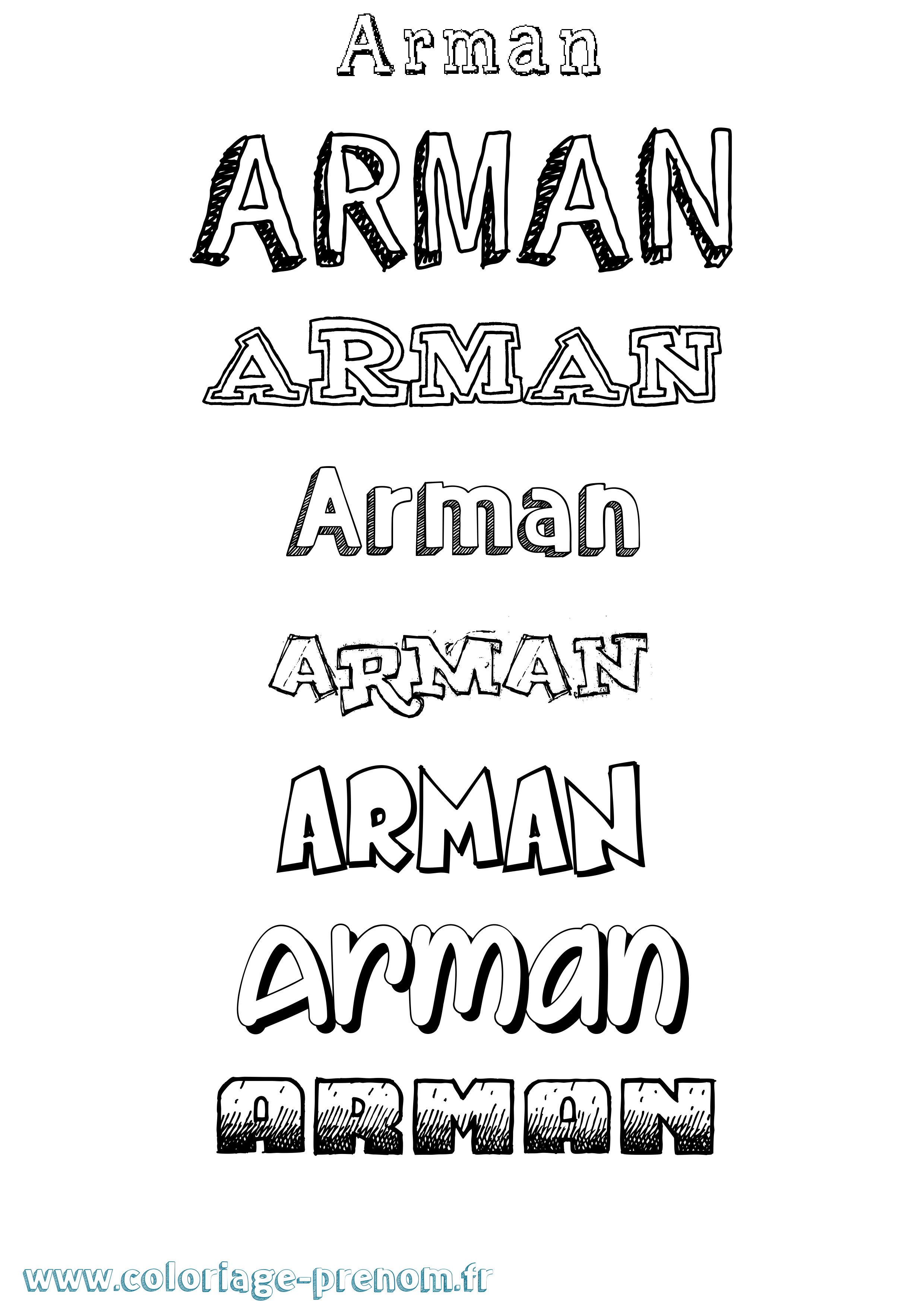 Coloriage prénom Arman Dessiné