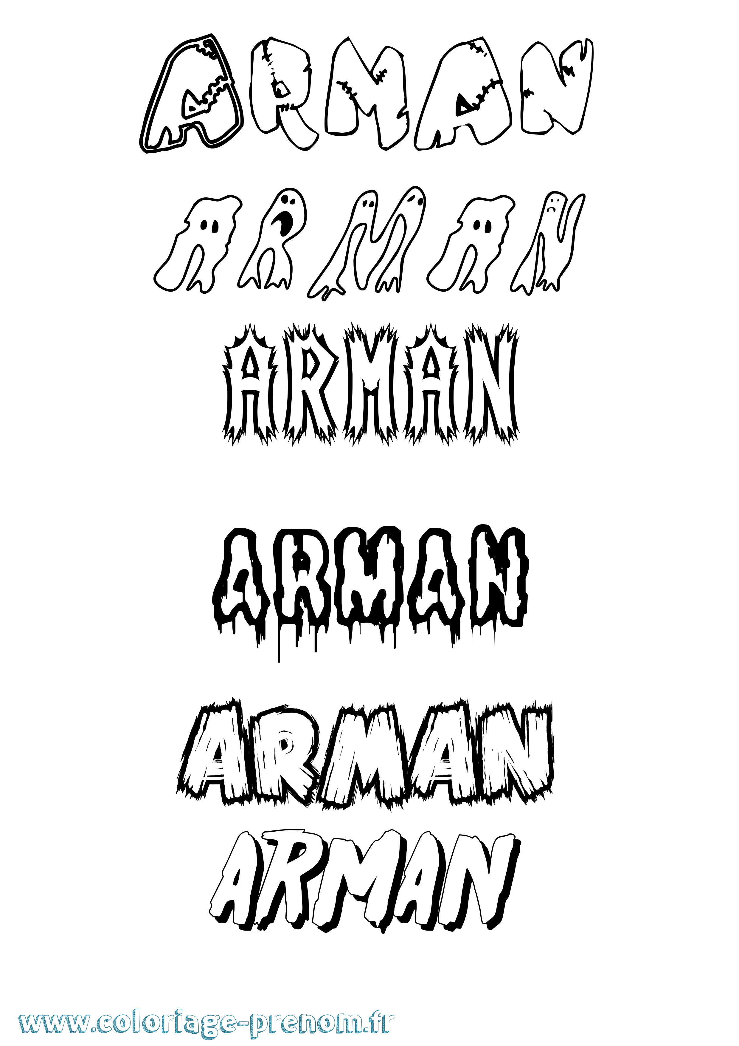 Coloriage prénom Arman Frisson