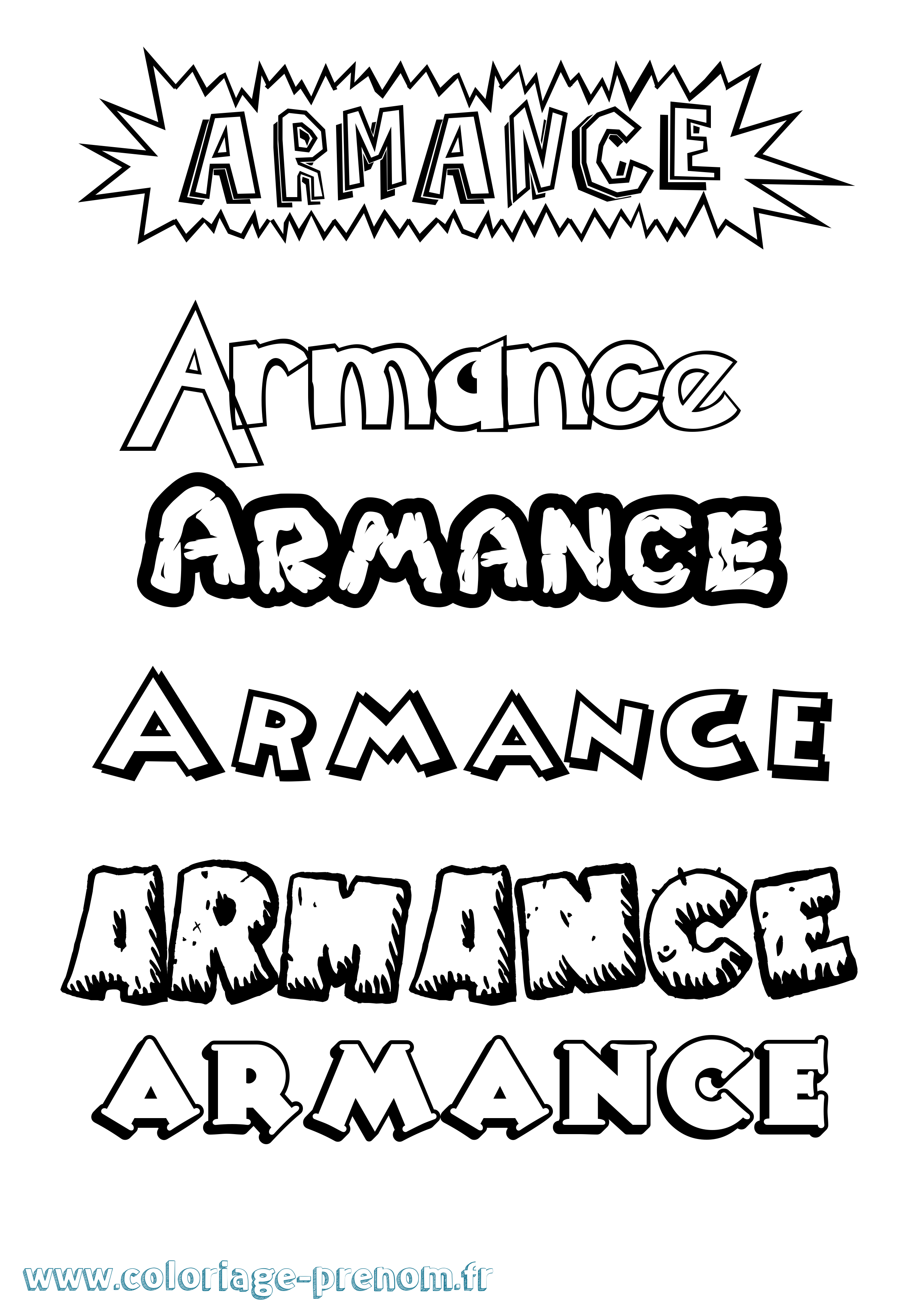 Coloriage Armance Dessin Animé Coloriage prénom Armance Dessin Animé