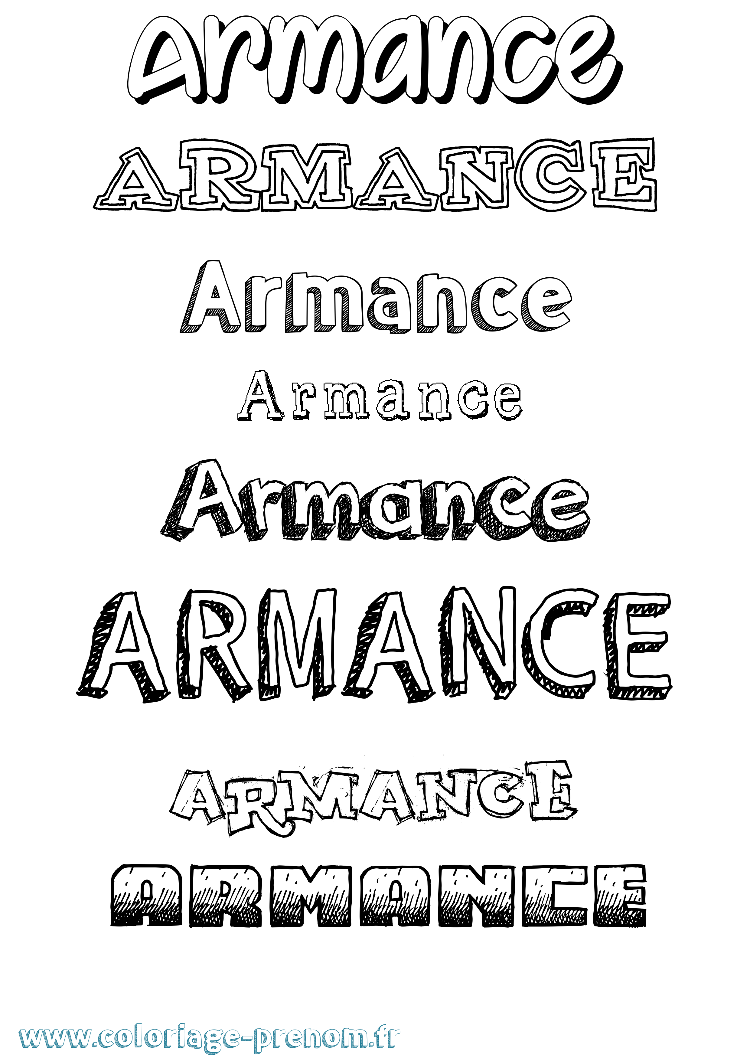 Coloriage Armance Dessiné Coloriage prénom Armance Dessiné