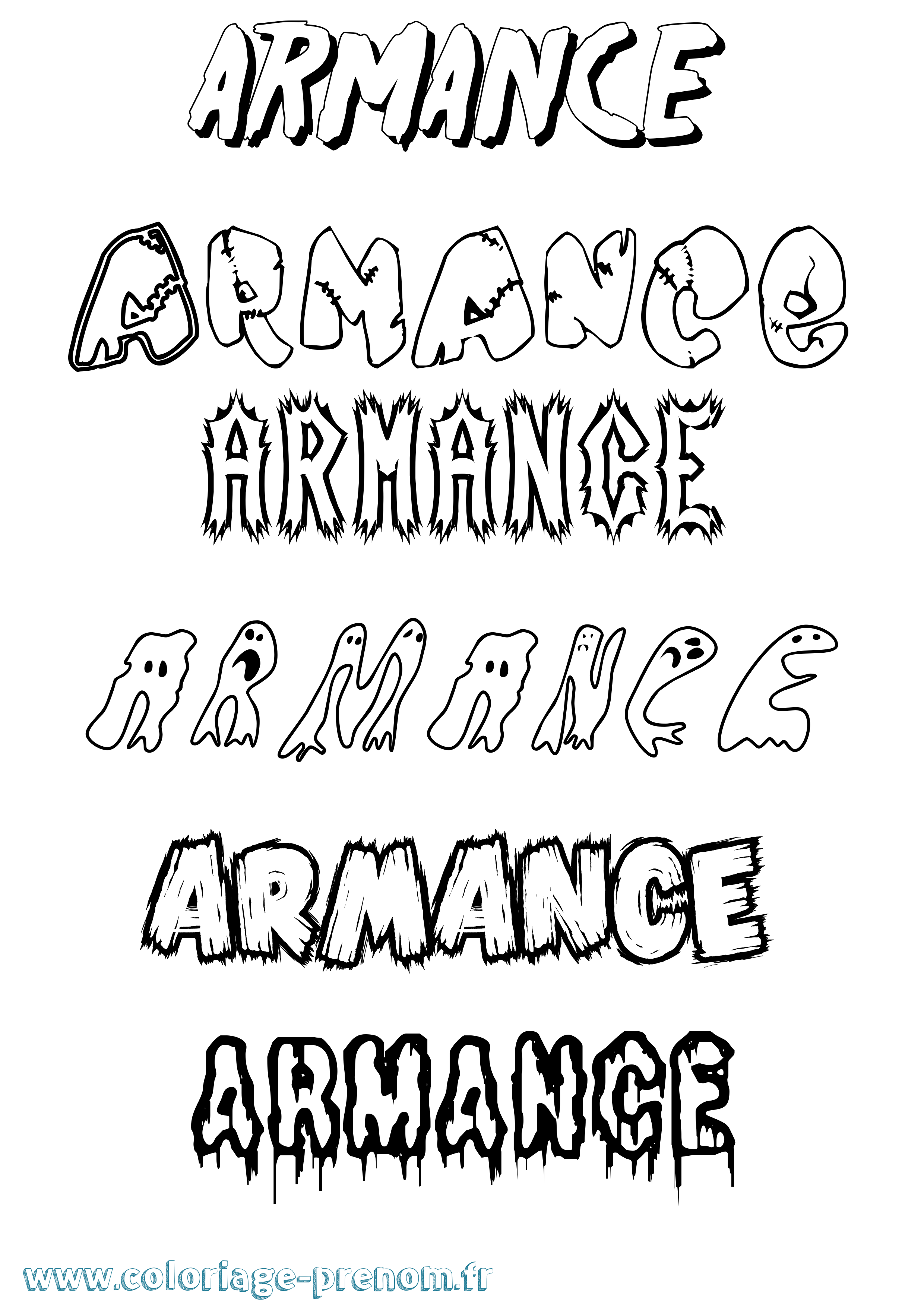 Coloriage Armance Frisson Coloriage prénom Armance Frisson