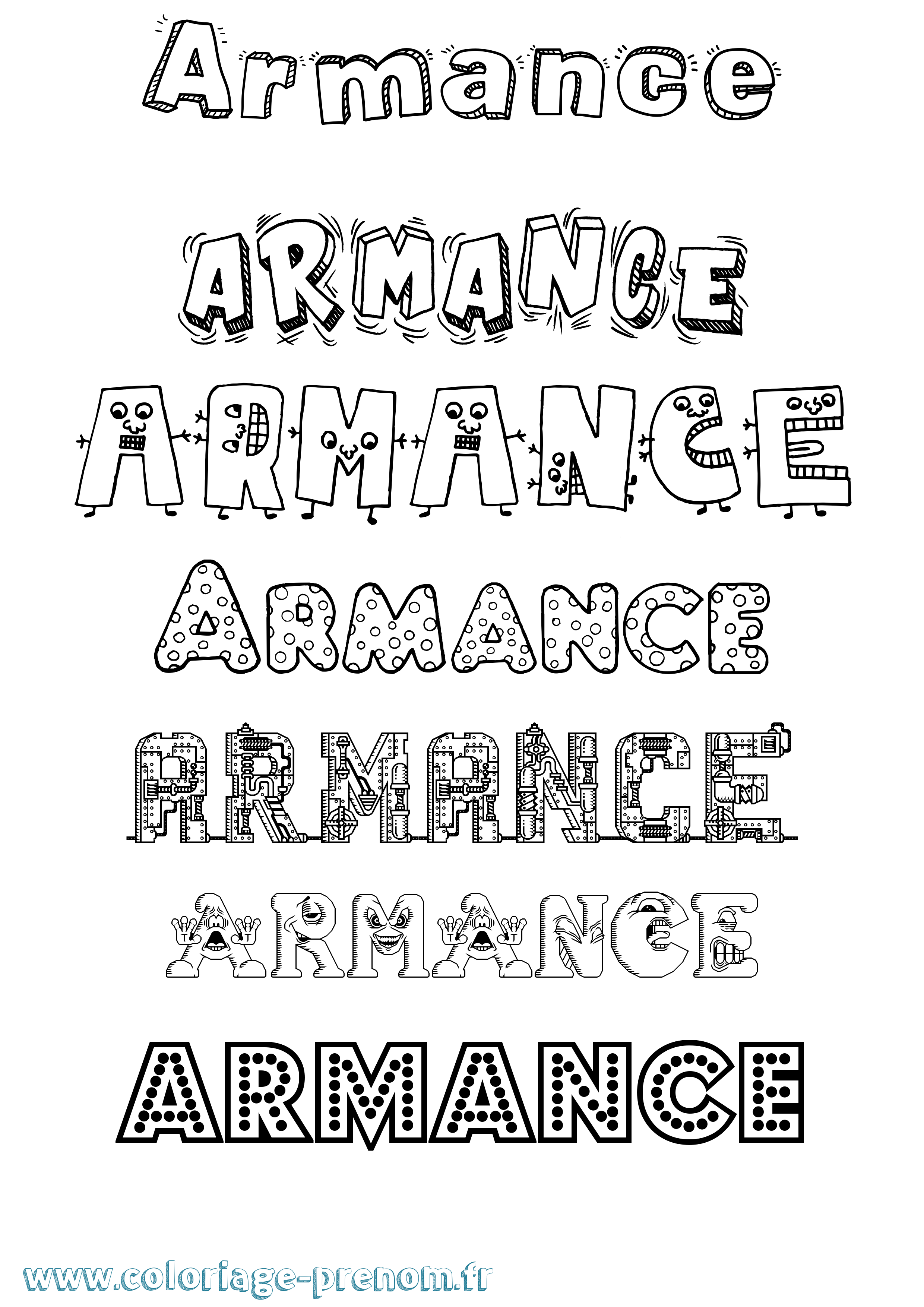 Coloriage Armance Fun Coloriage prénom Armance Fun