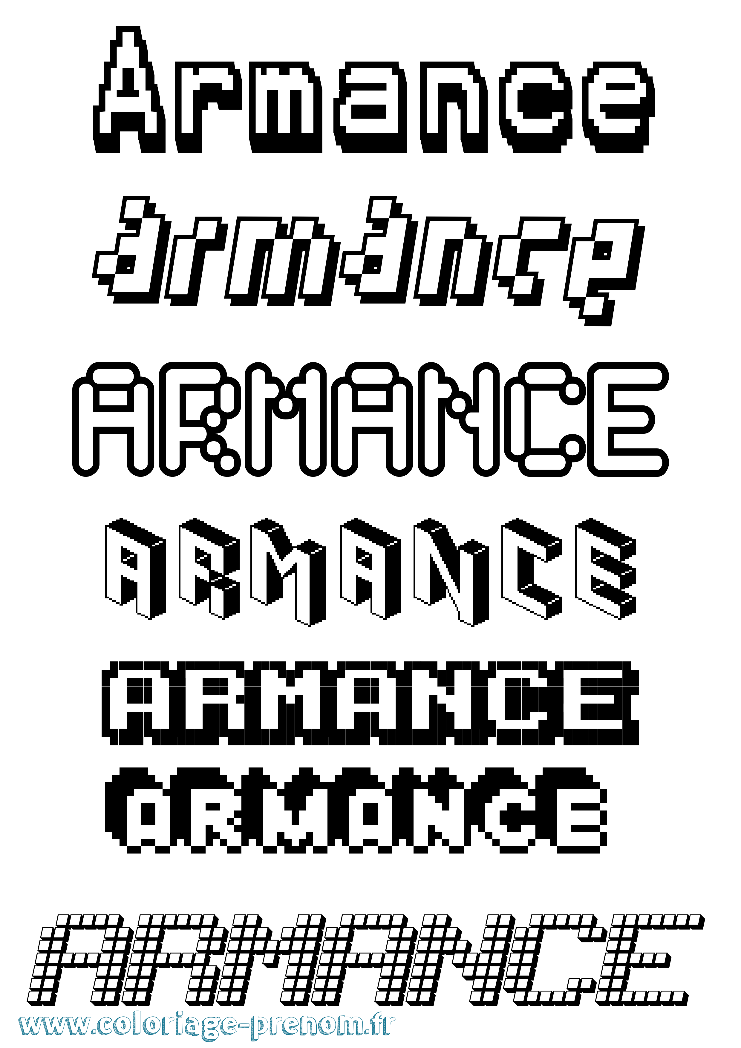 Coloriage Armance Pixel Coloriage prénom Armance Pixel