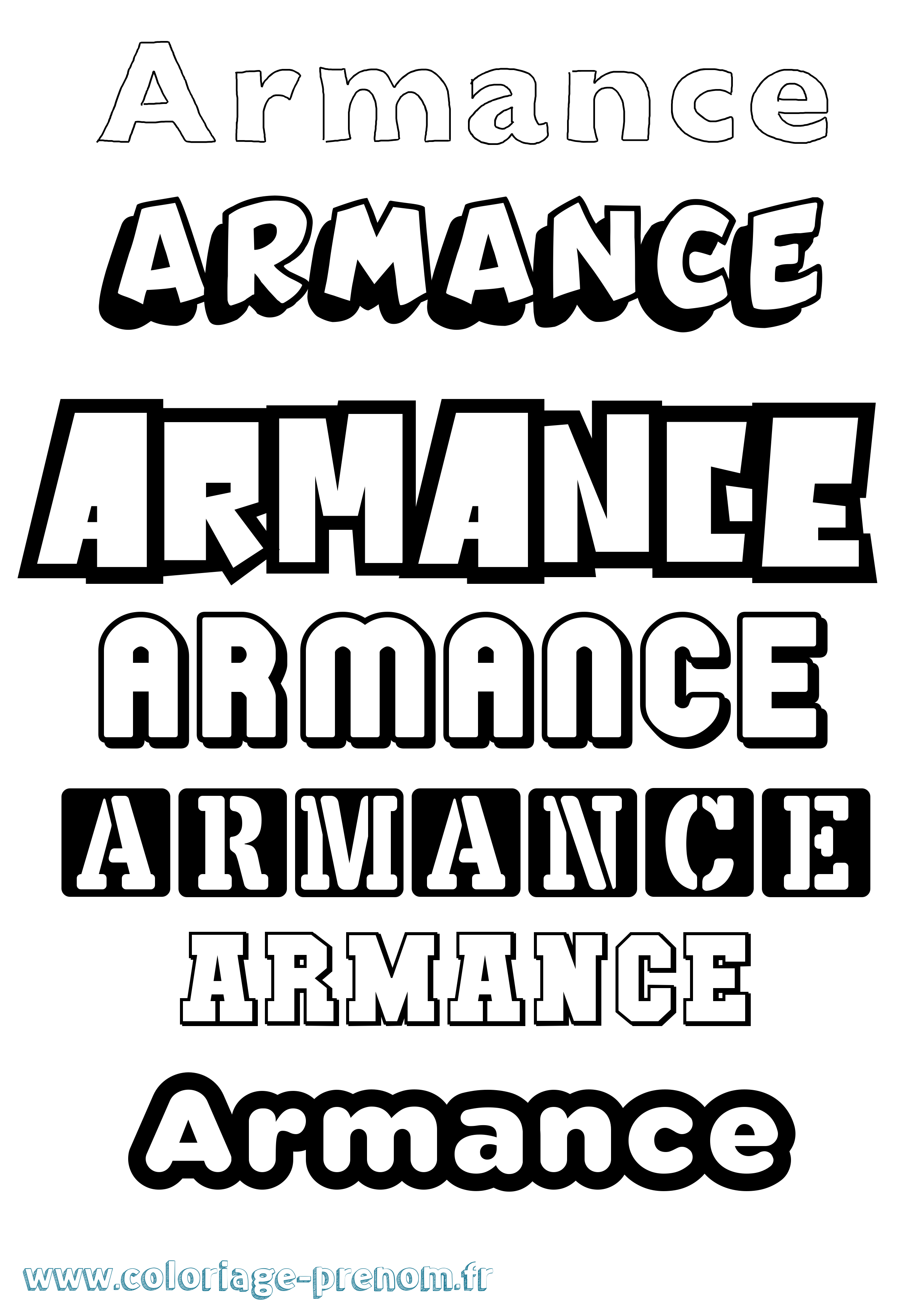 Coloriage Armance Simple Coloriage prénom Armance Simple