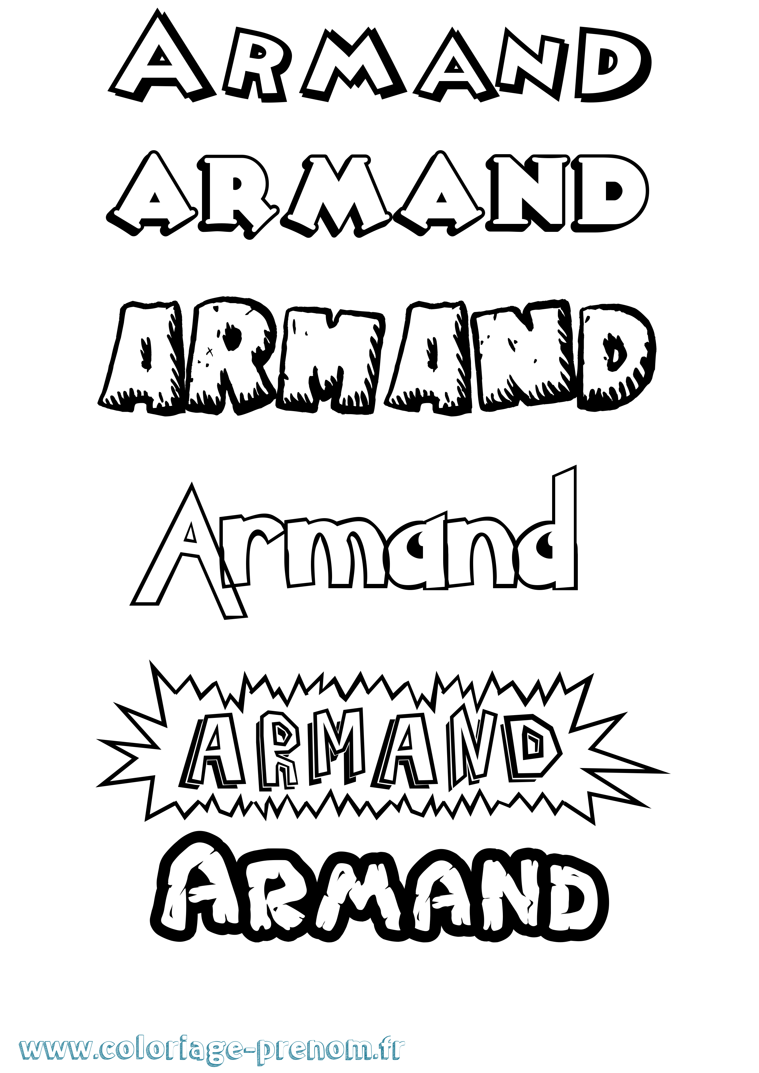 Coloriage prénom Armand