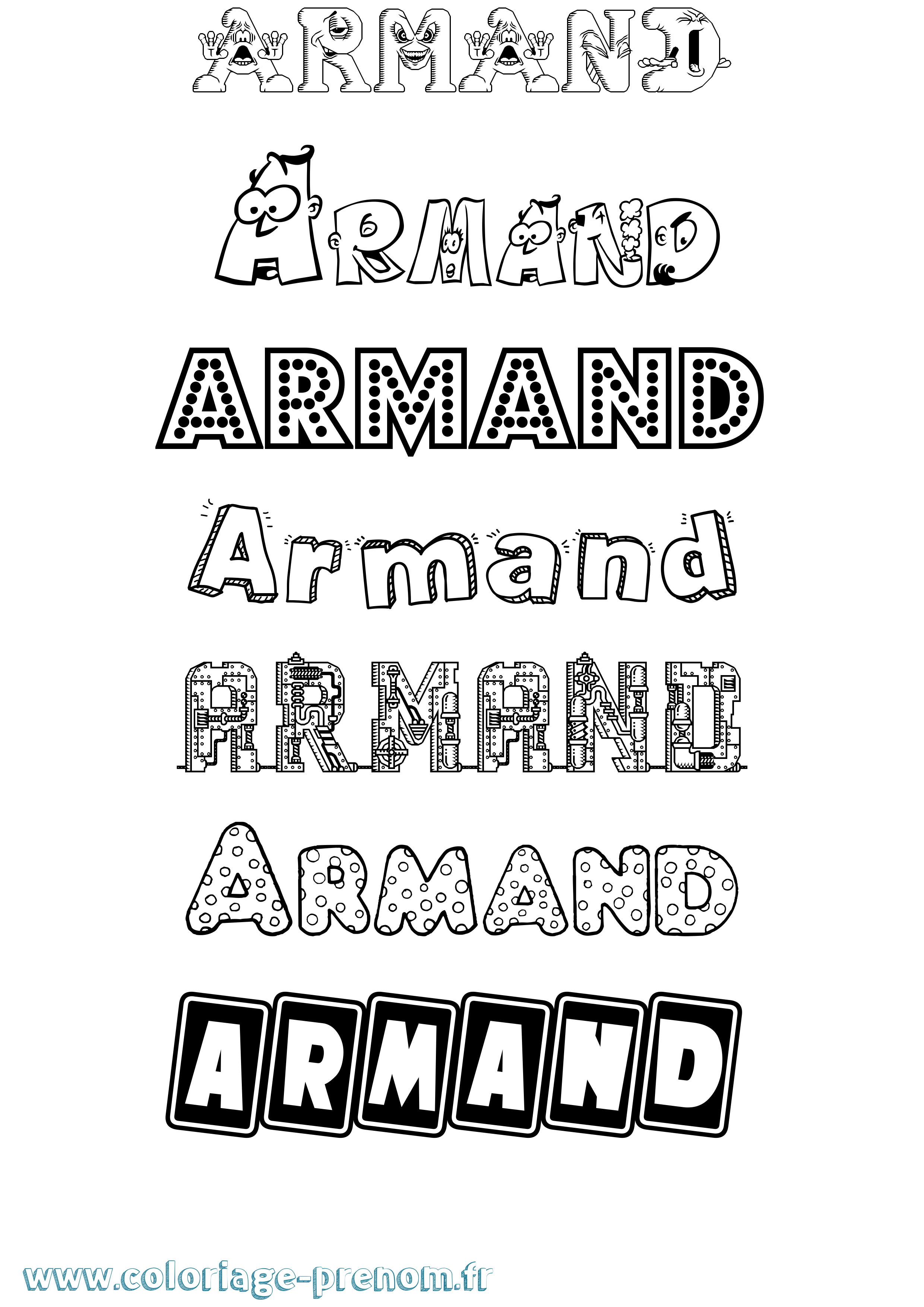 Coloriage prénom Armand