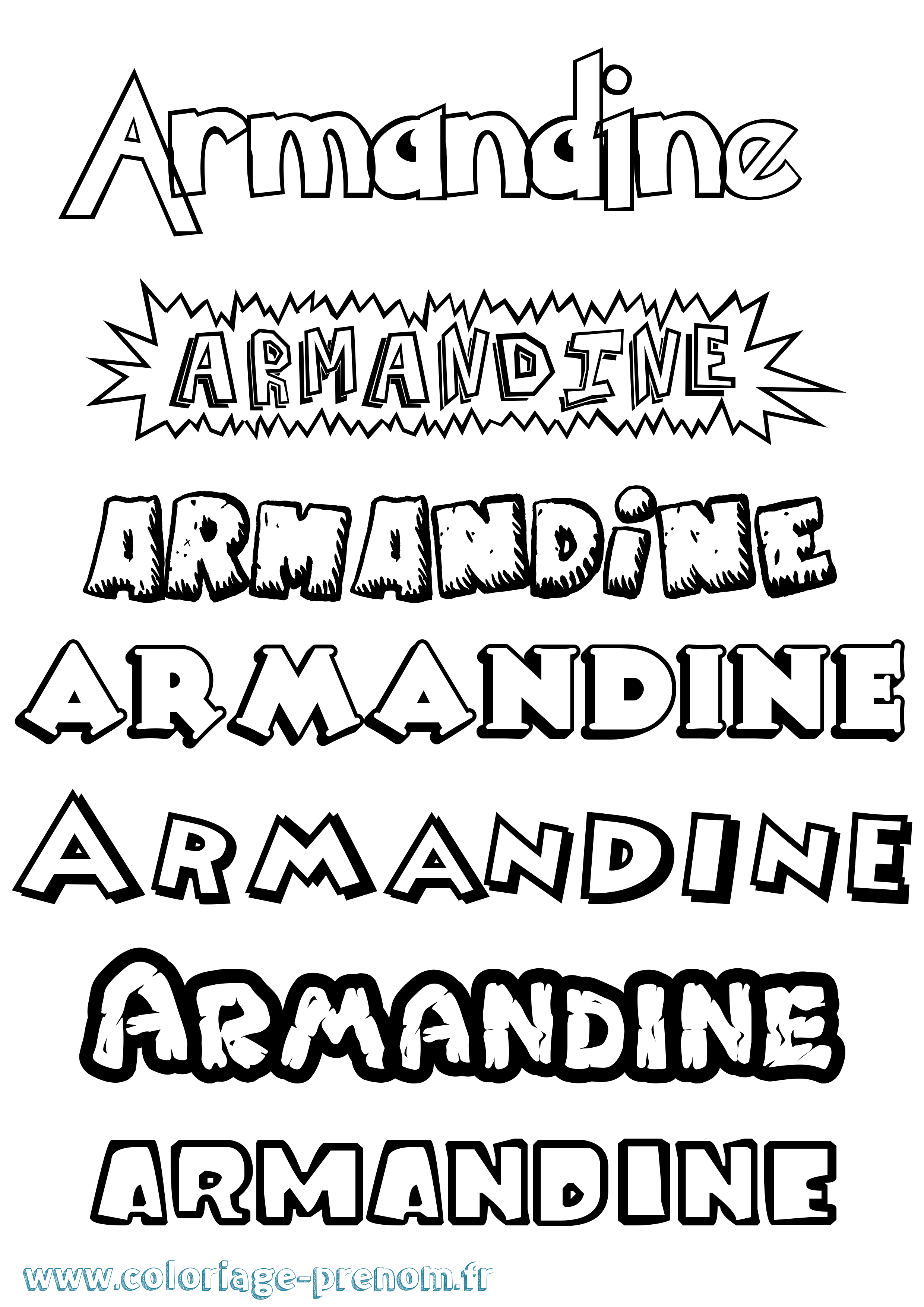 Coloriage Armandine Dessin Animé Coloriage prénom Armandine Dessin Animé