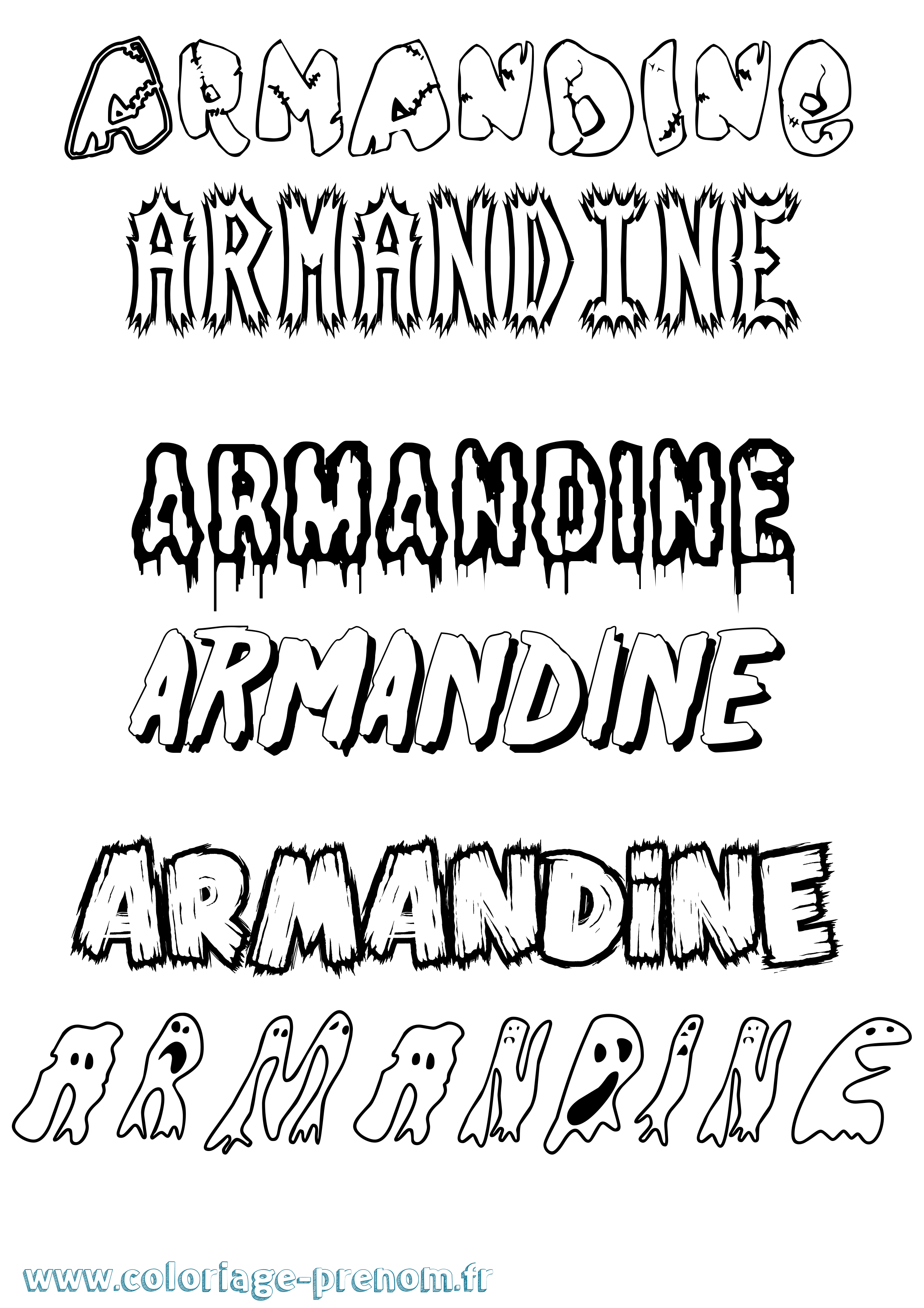 Coloriage Armandine Frisson Coloriage prénom Armandine Frisson
