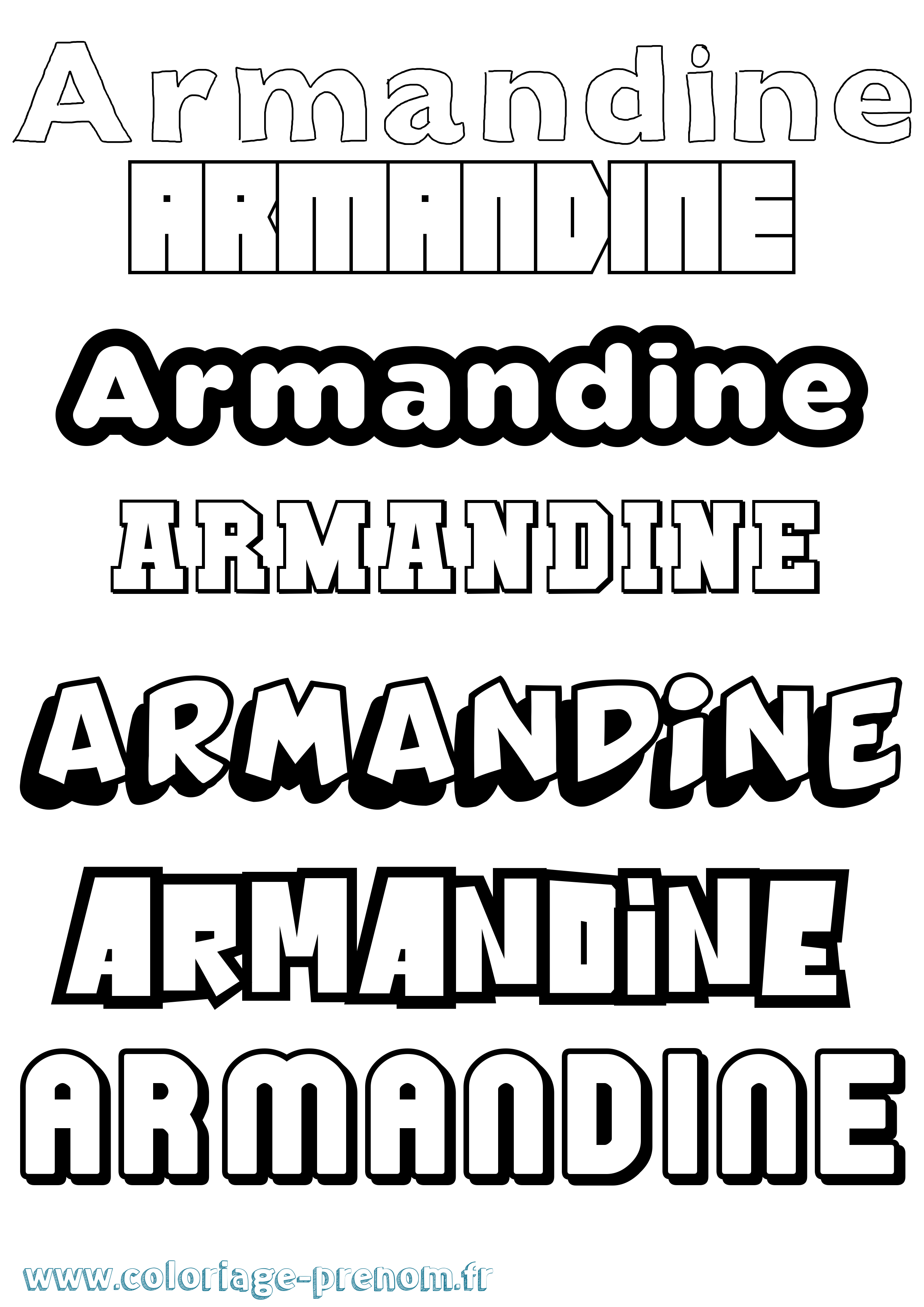 Coloriage Armandine Simple Coloriage prénom Armandine Simple