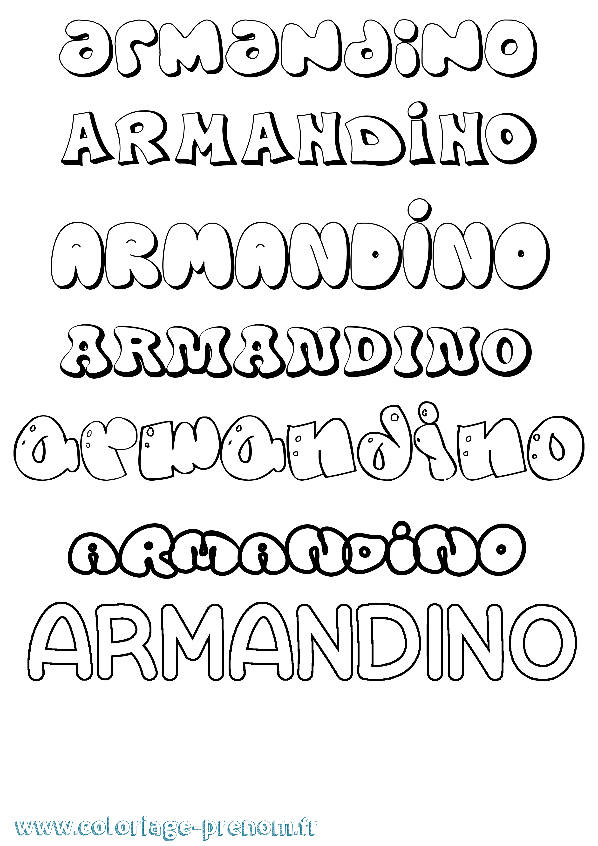 Coloriage prénom Armandino Bubble