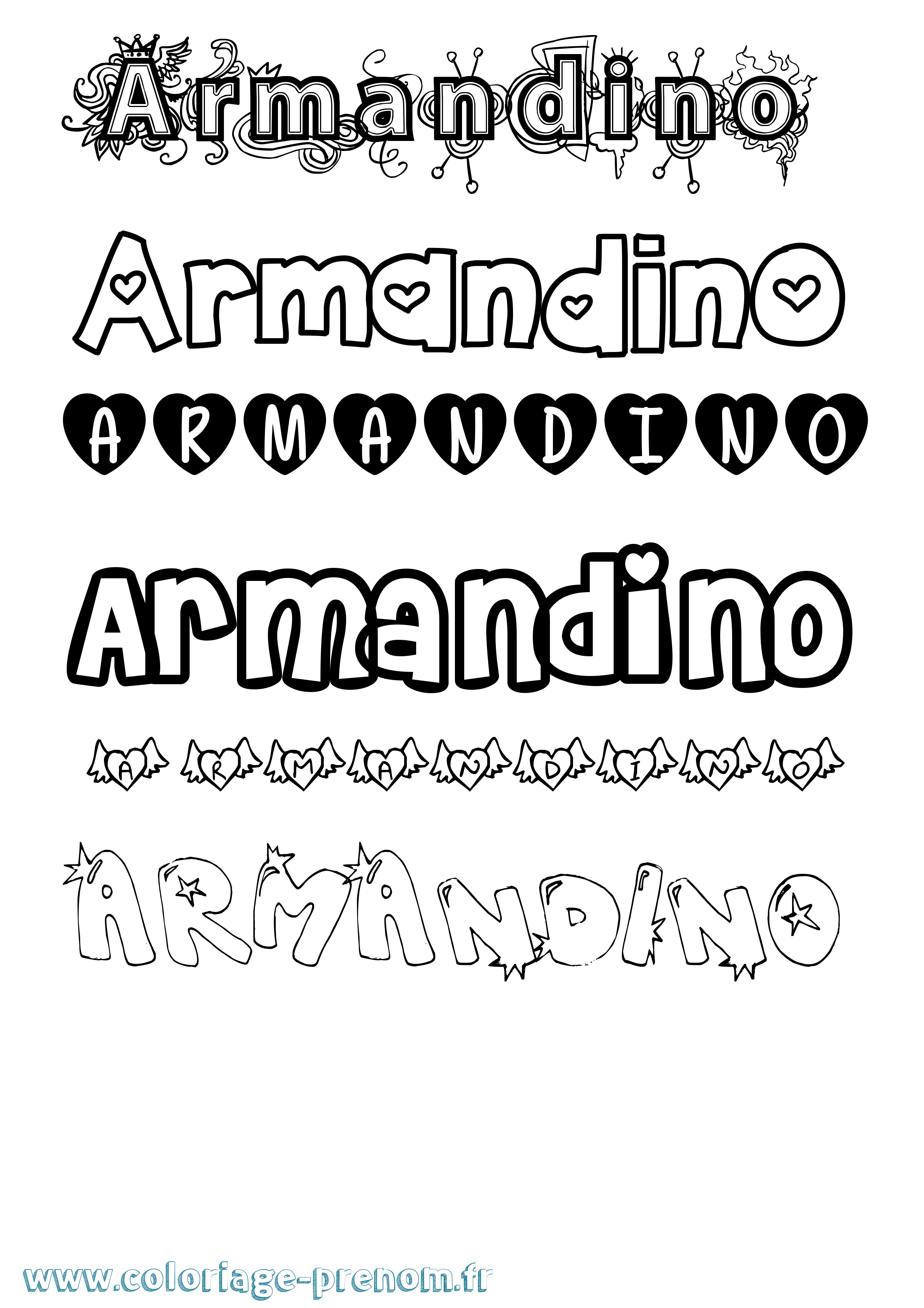 Coloriage prénom Armandino Girly