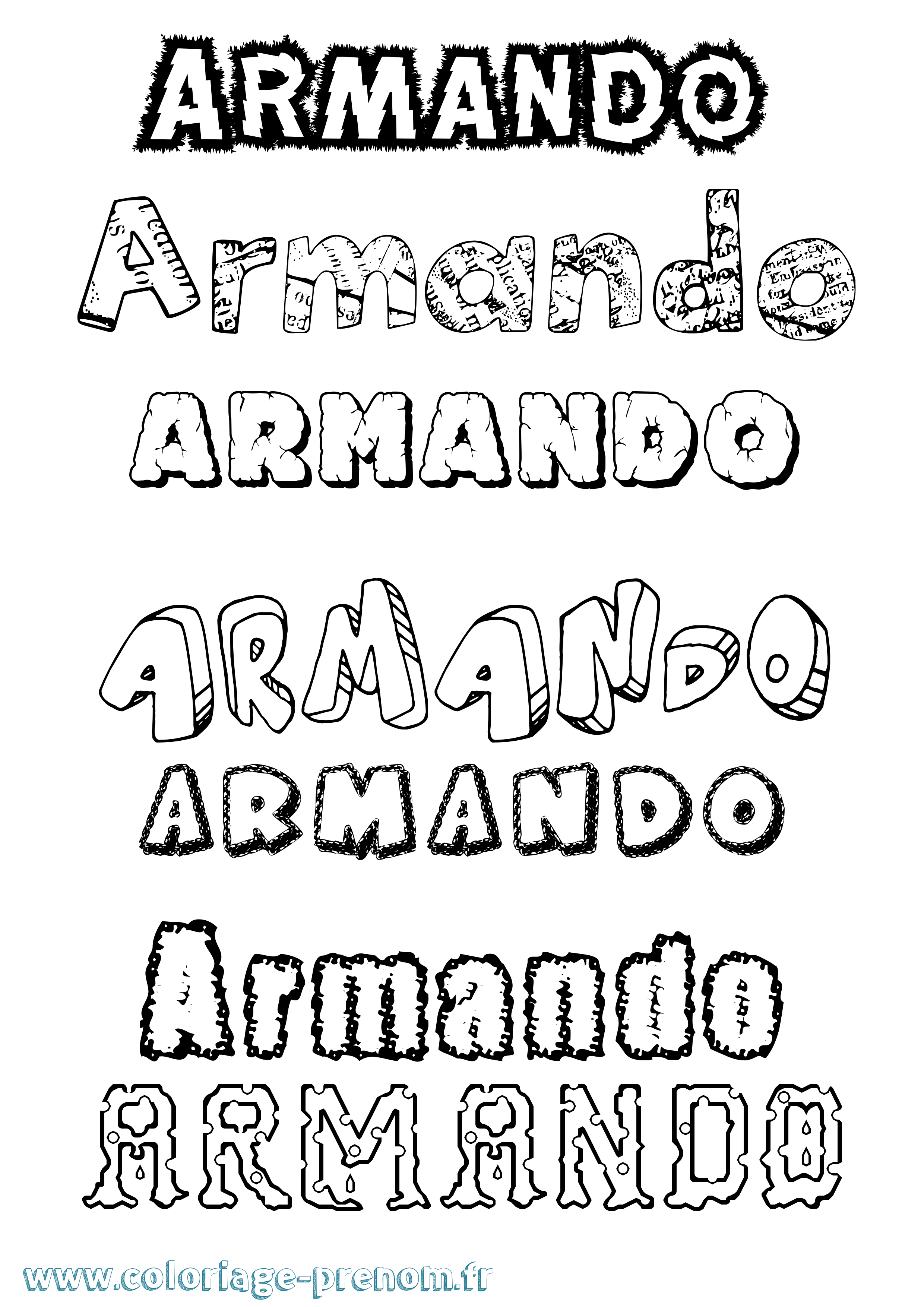 Coloriage prénom Armando Destructuré