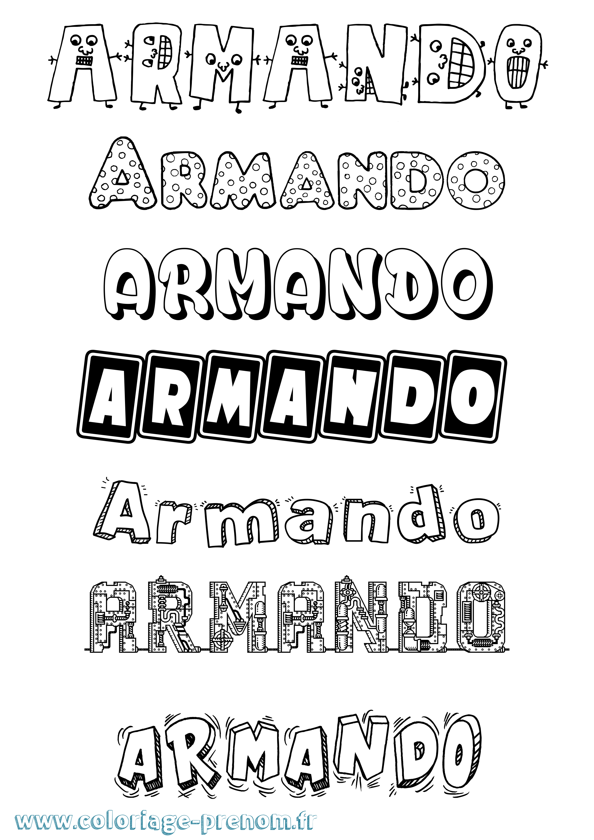 Coloriage prénom Armando Fun