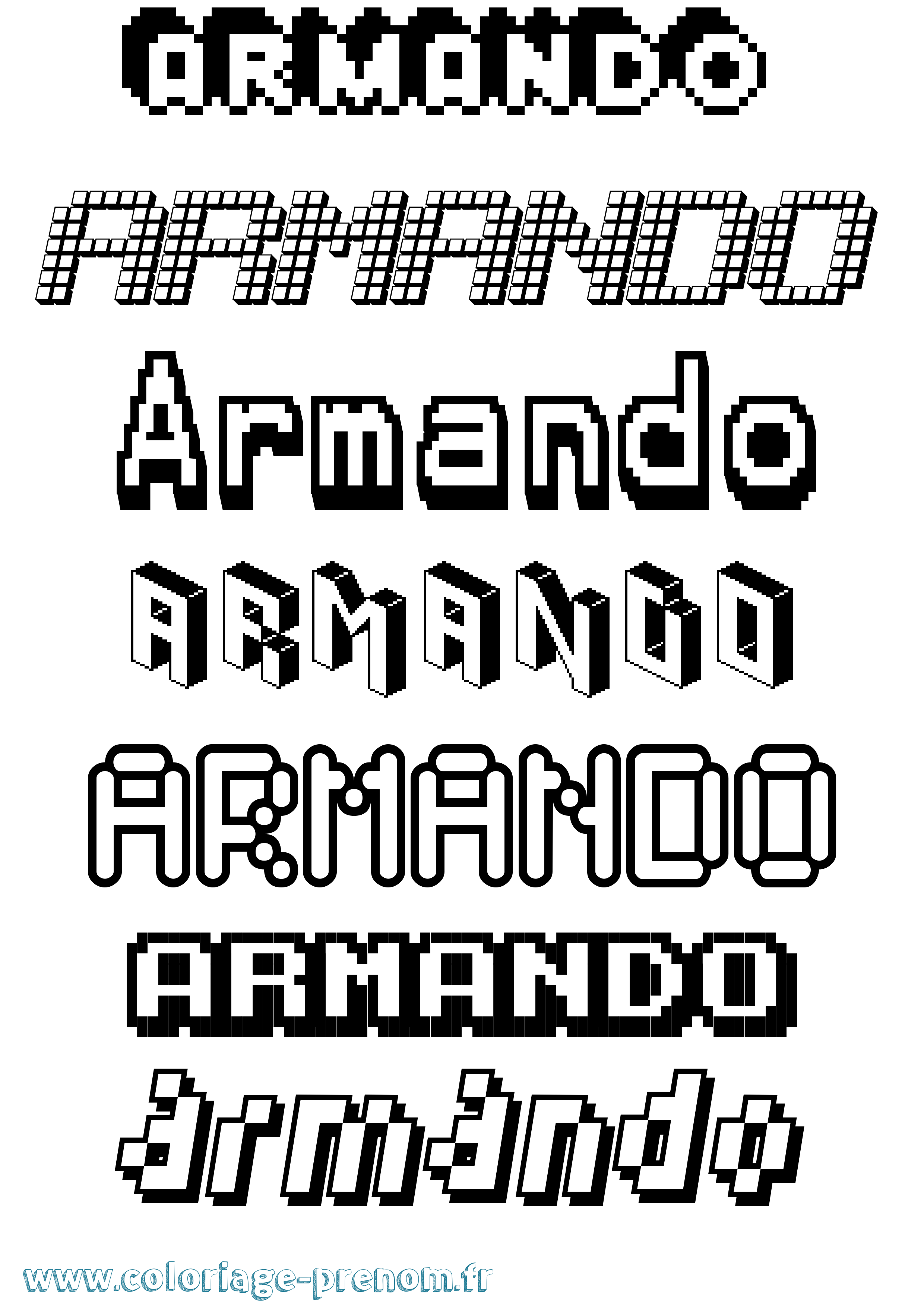Coloriage prénom Armando Pixel