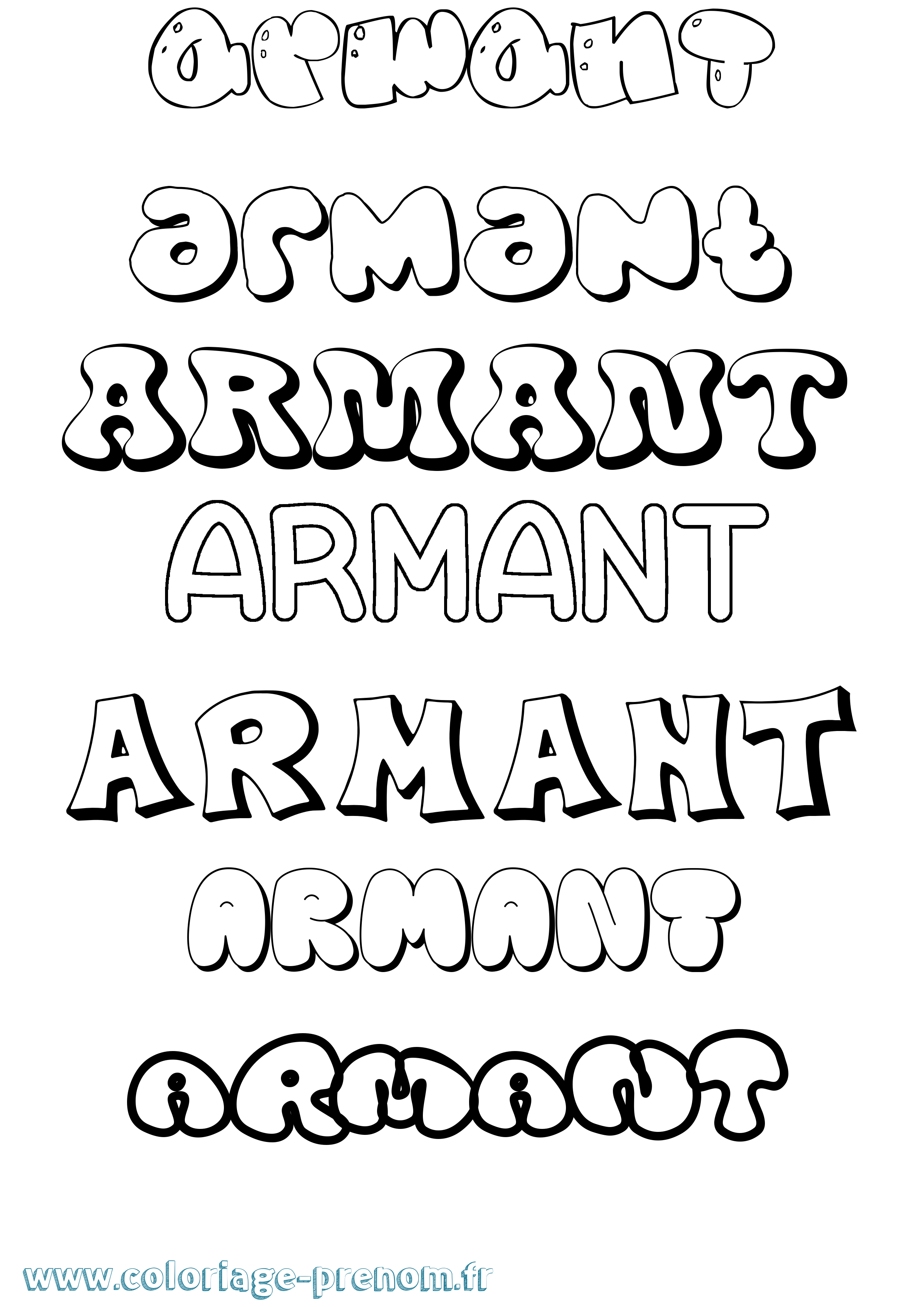 Coloriage prénom Armant Bubble