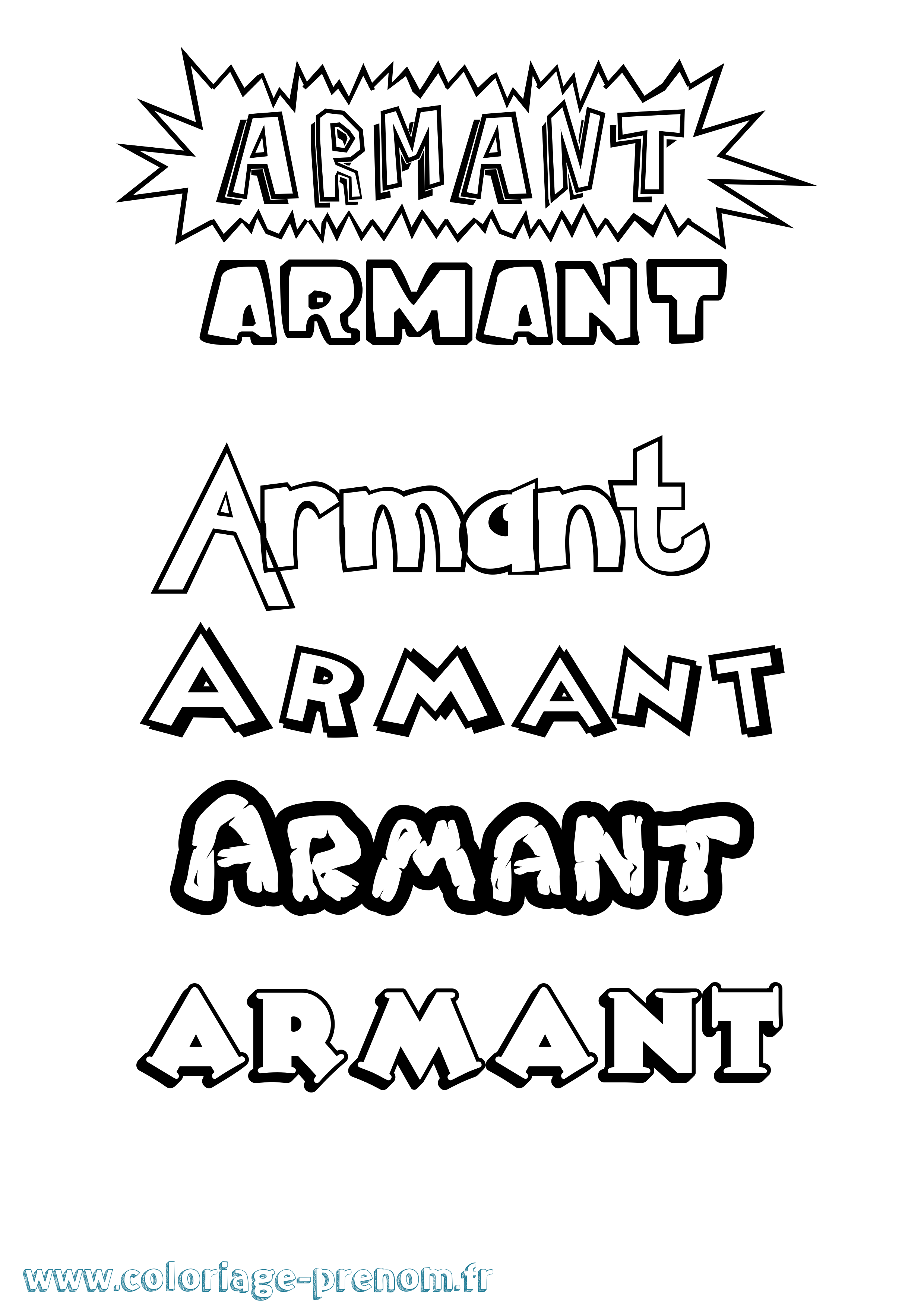Coloriage prénom Armant Dessin Animé
