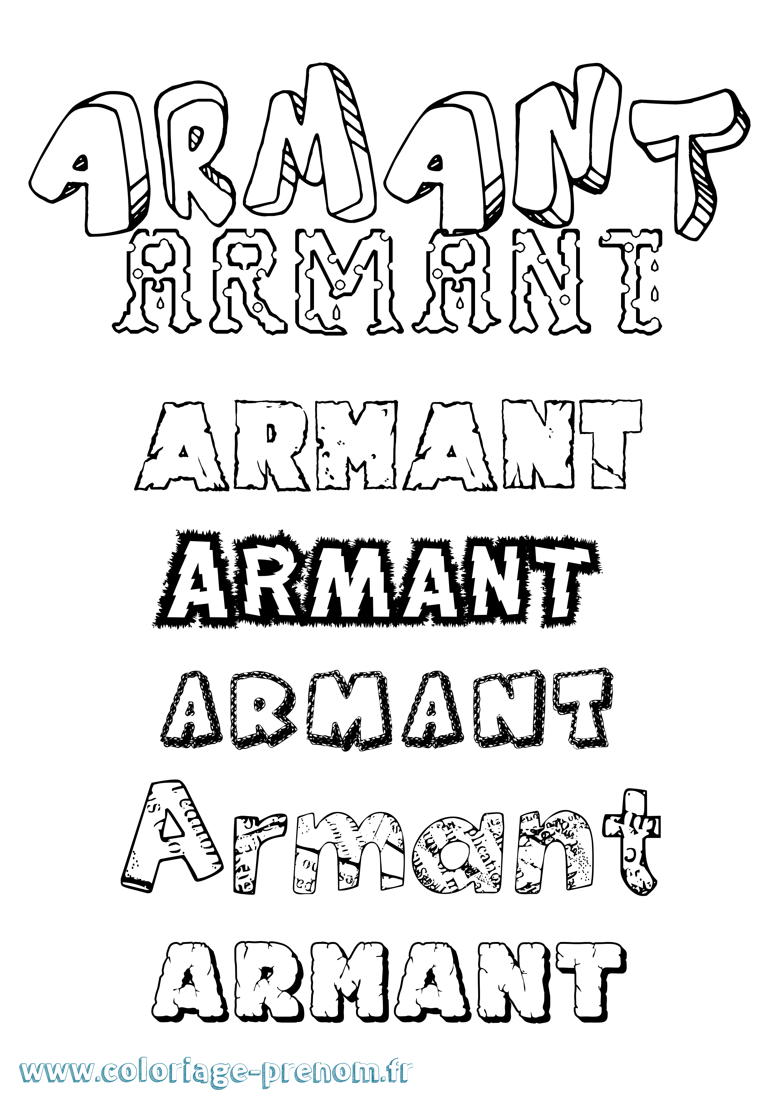 Coloriage Armant Destructuré Coloriage prénom Armant Destructuré