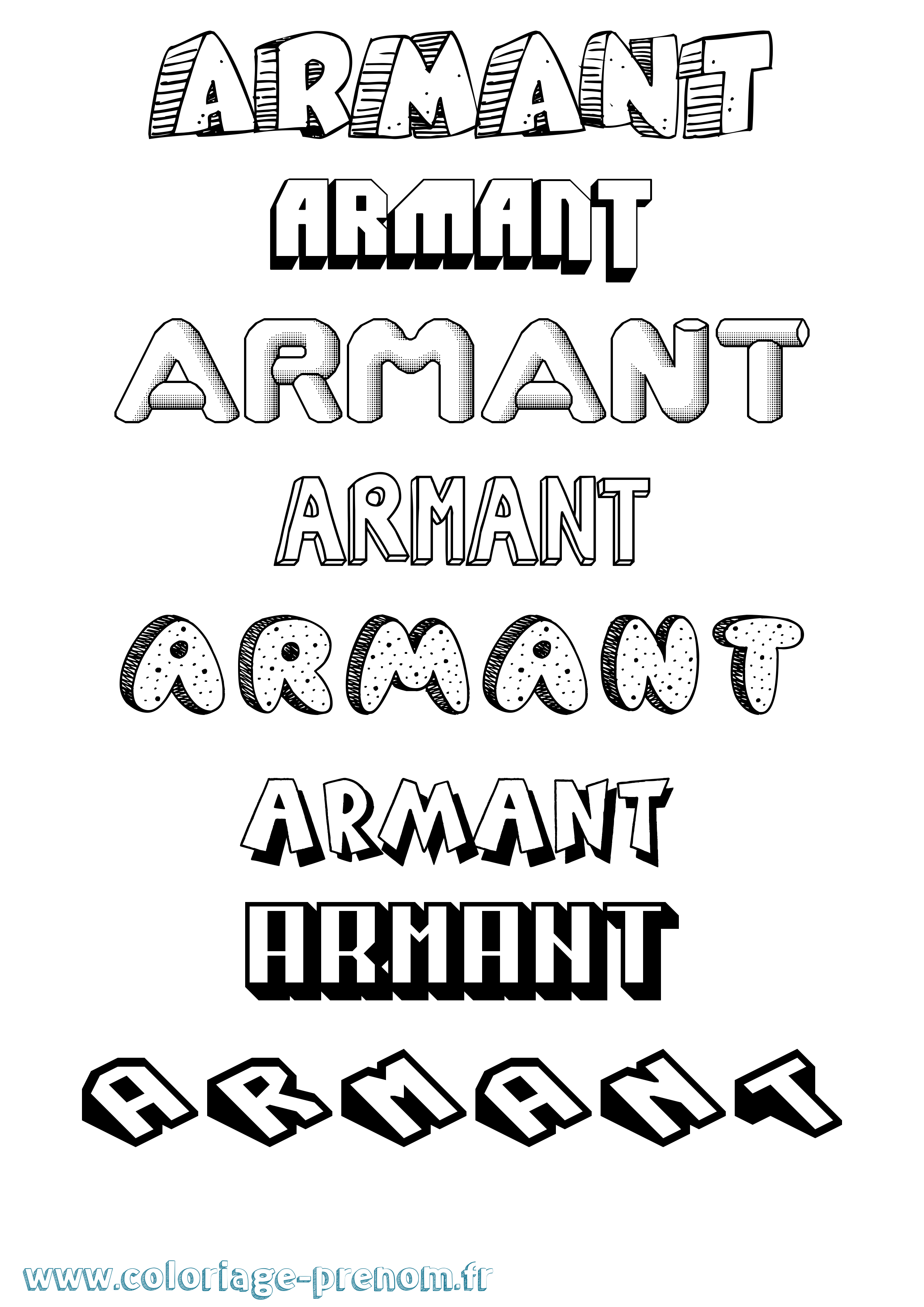 Coloriage Armant Effet 3D Coloriage prénom Armant Effet 3D